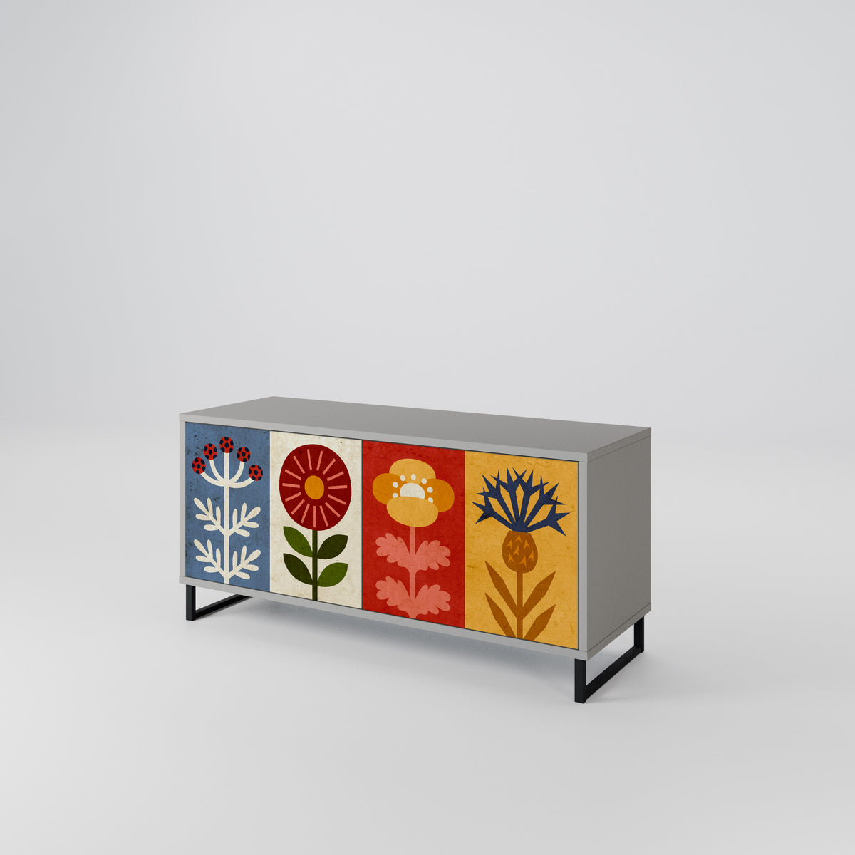 SCANDIC FLOWERET Kompaktní dvoudveřový TV stolek