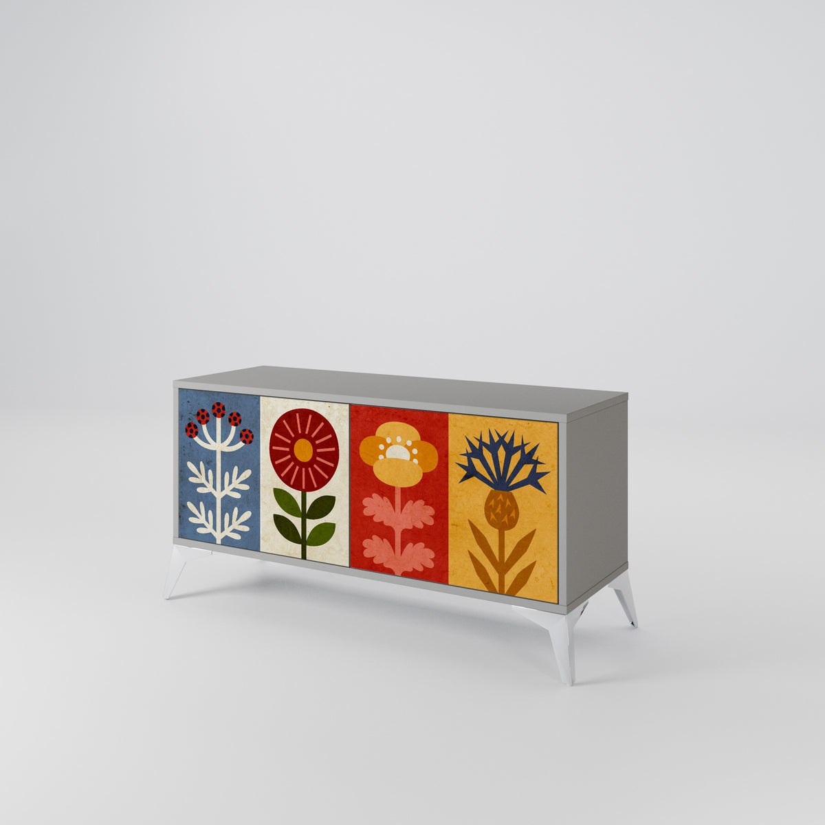 SCANDIC FLOWERET Kompaktní dvoudveřový TV stolek