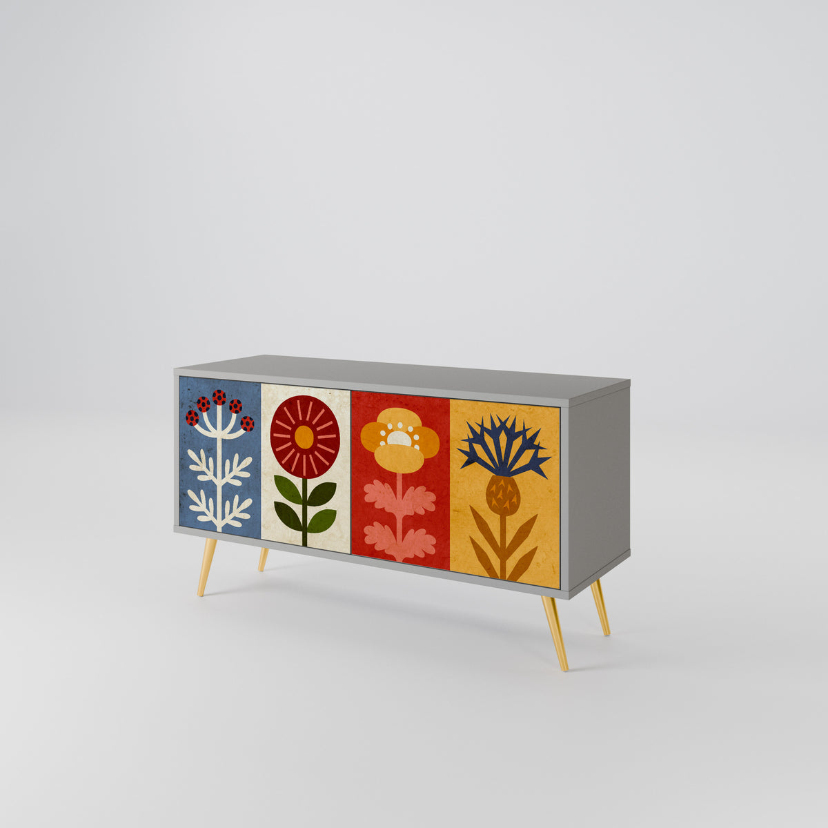 SCANDIC FLOWERET Kompaktní dvoudveřový TV stolek