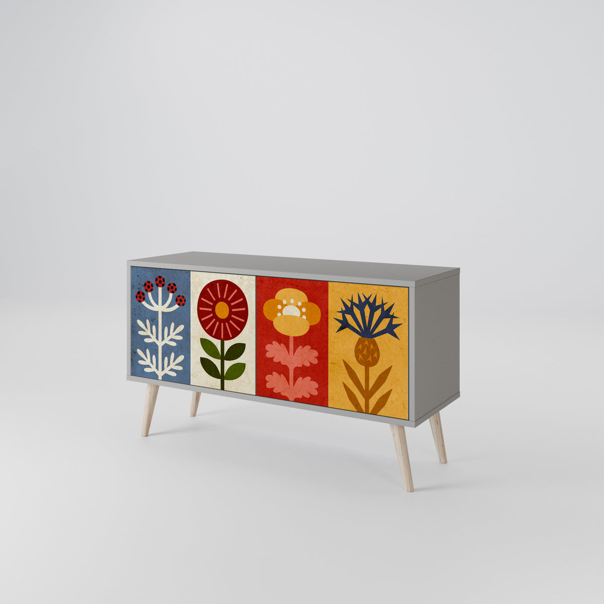 SCANDIC FLOWERET Kompaktní dvoudveřový TV stolek