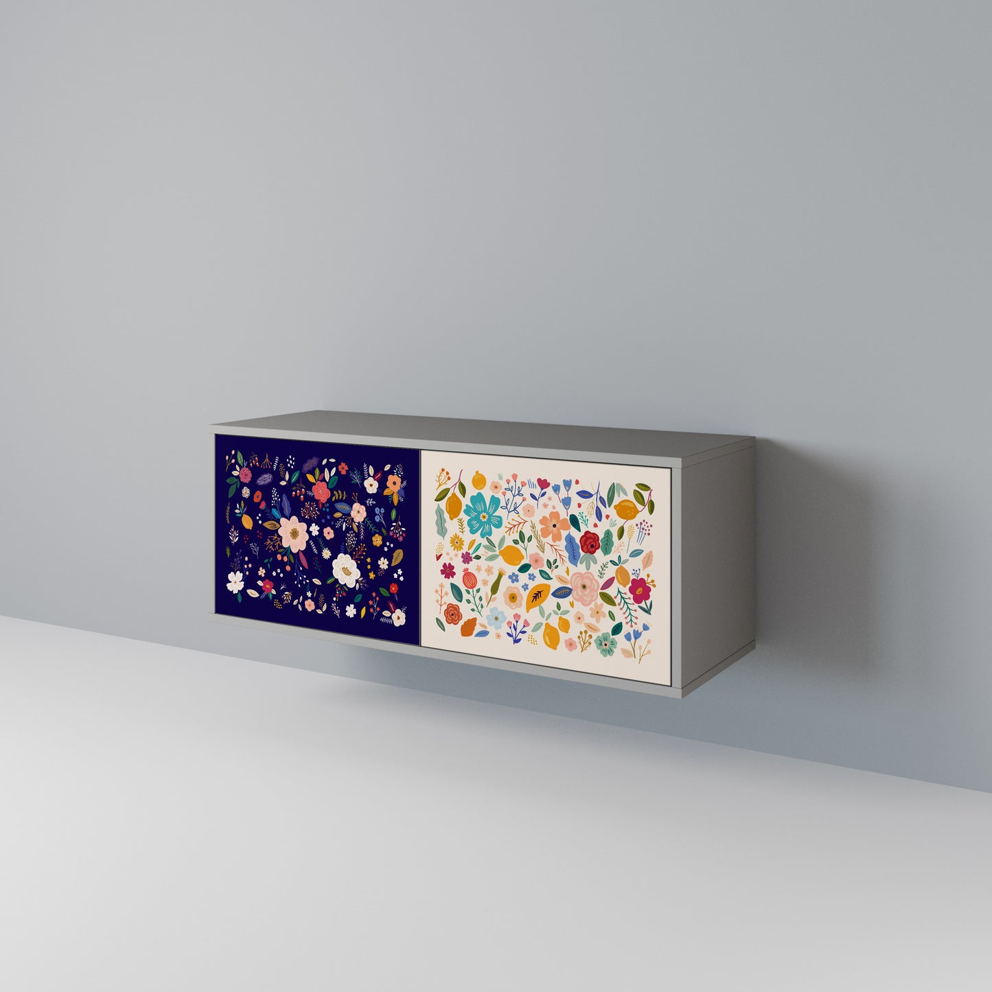 FLORAL COMBINATION Kompaktní dvoudveřový TV stolek