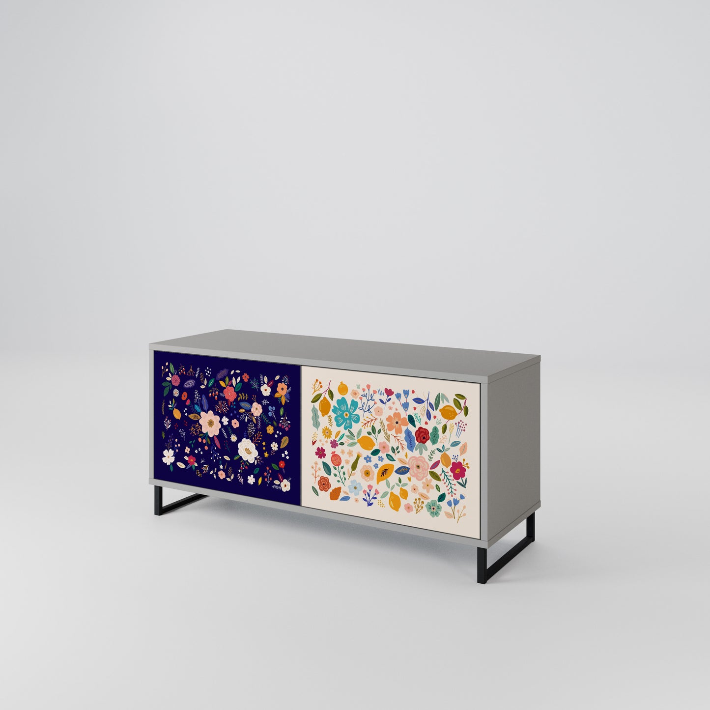 FLORAL COMBINATION Kompaktní dvoudveřový TV stolek