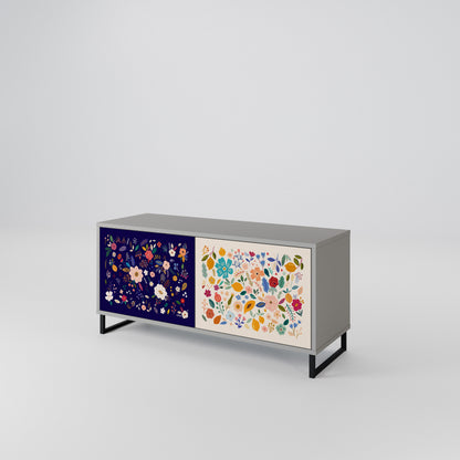 FLORAL COMBINATION Kompaktní dvoudveřový TV stolek