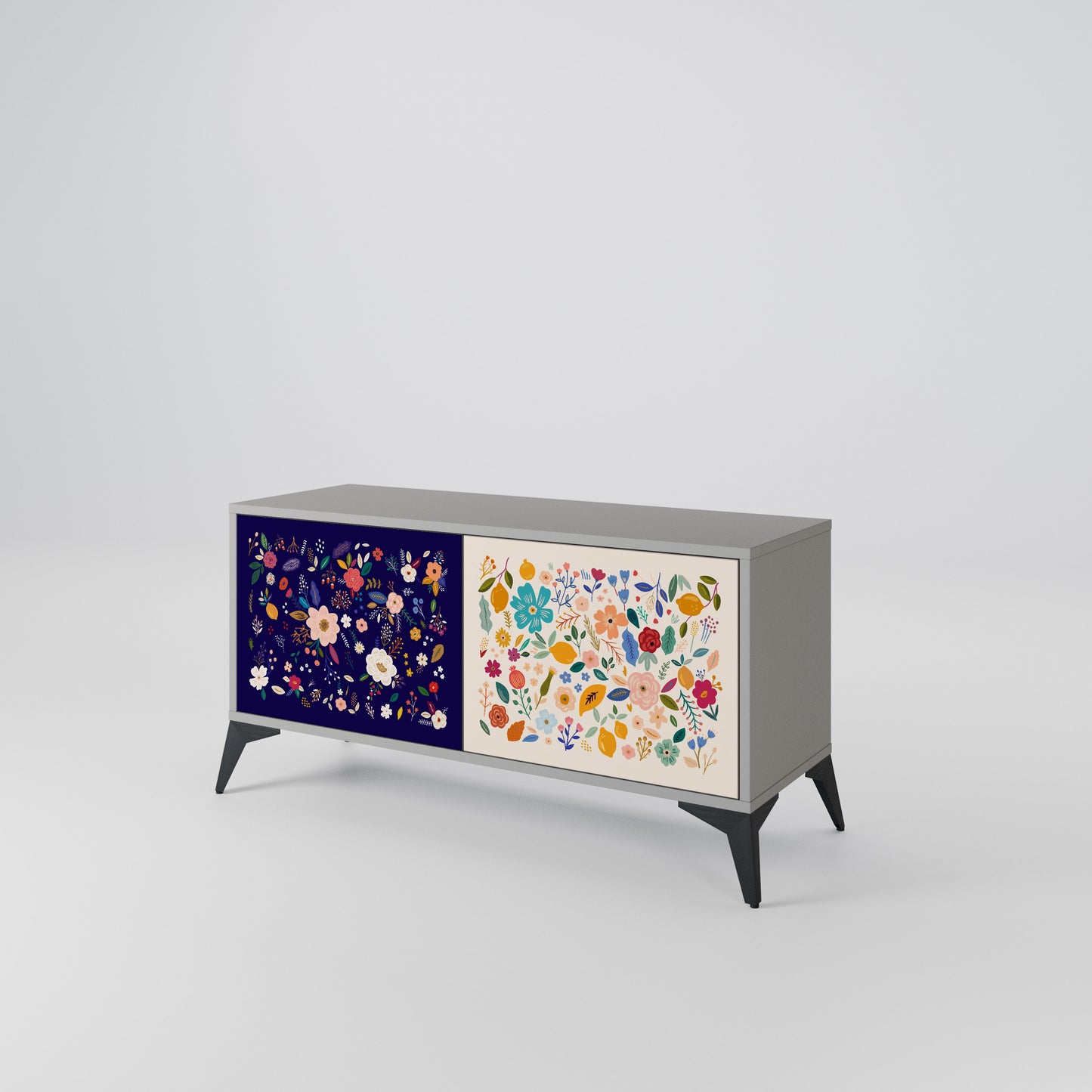 FLORAL COMBINATION Kompaktní dvoudveřový TV stolek