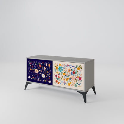 FLORAL COMBINATION Kompaktní dvoudveřový TV stolek