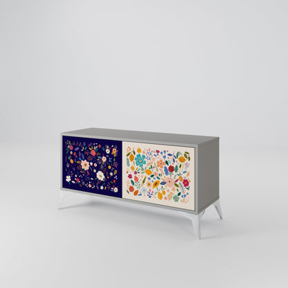 FLORAL COMBINATION Kompaktní dvoudveřový TV stolek