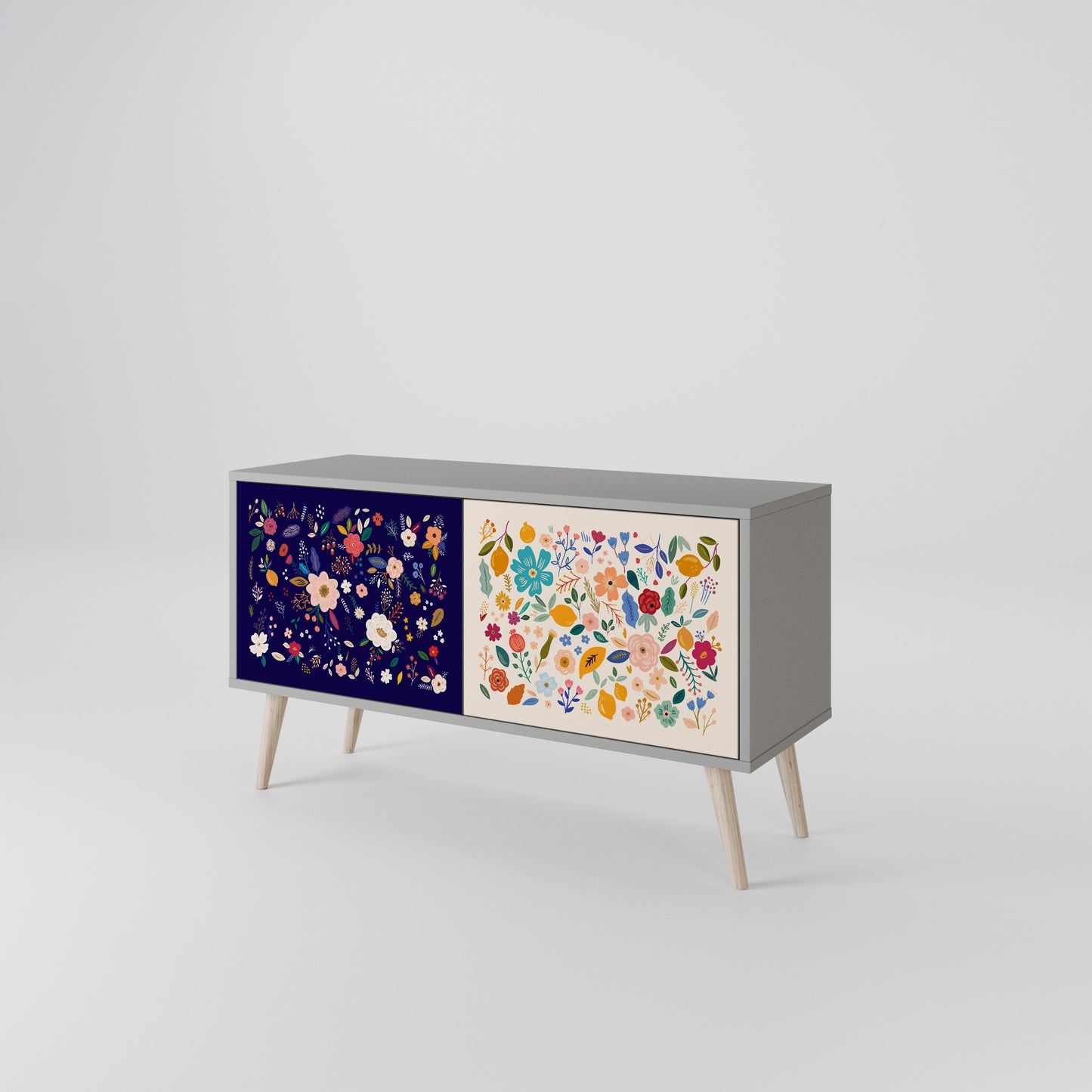 FLORAL COMBINATION Kompaktní dvoudveřový TV stolek