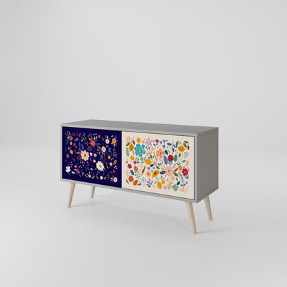 FLORAL COMBINATION Kompaktní dvoudveřový TV stolek