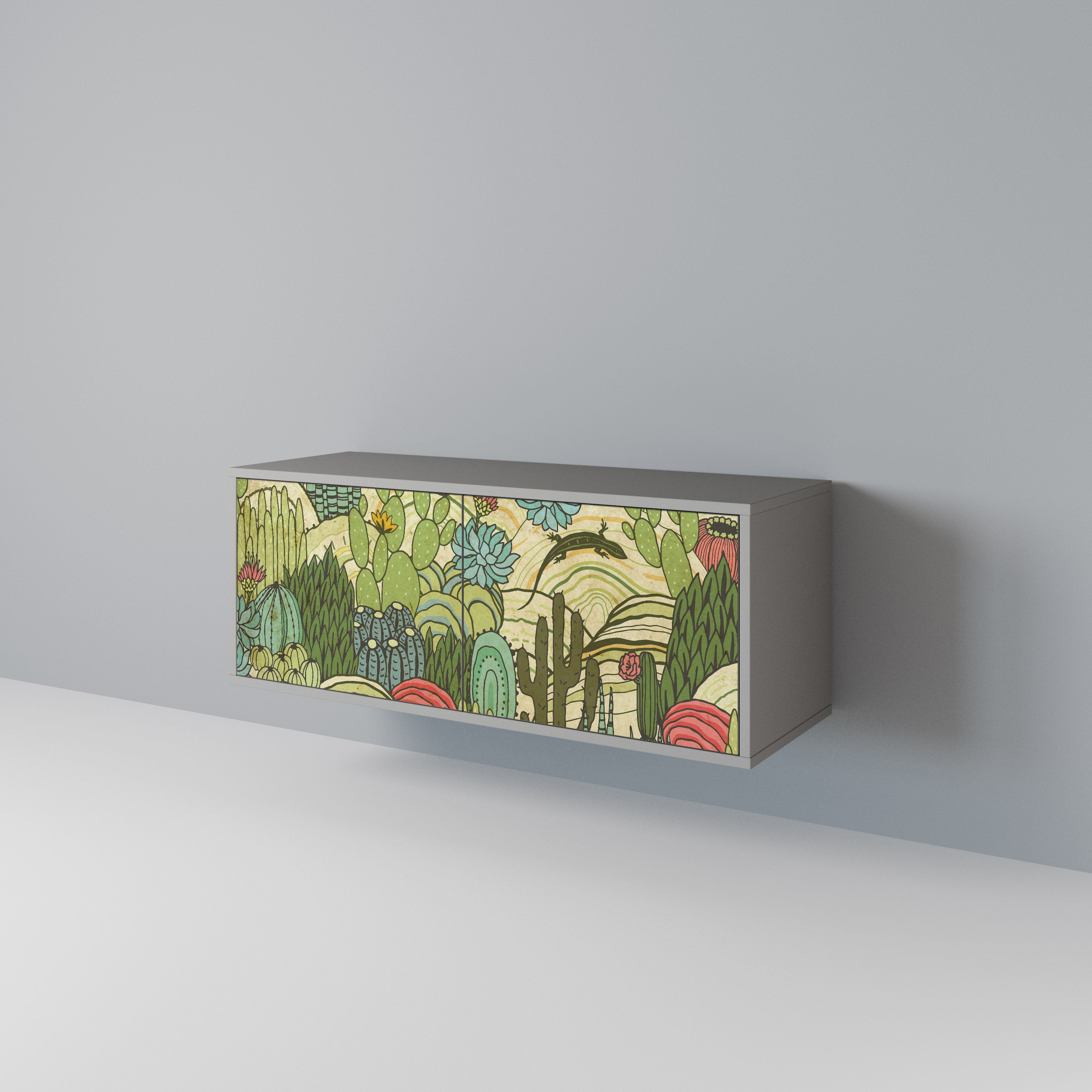 SUCCULENTS KALEIDOSCOPE Compact 2-Door TV Cabinet