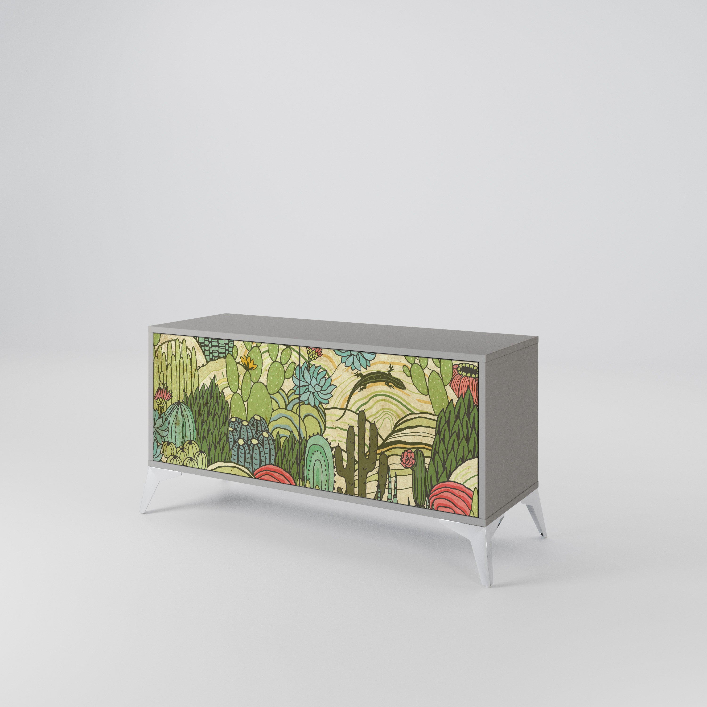 SUCCULENTS KALEIDOSCOPE Compact 2-Door TV Cabinet