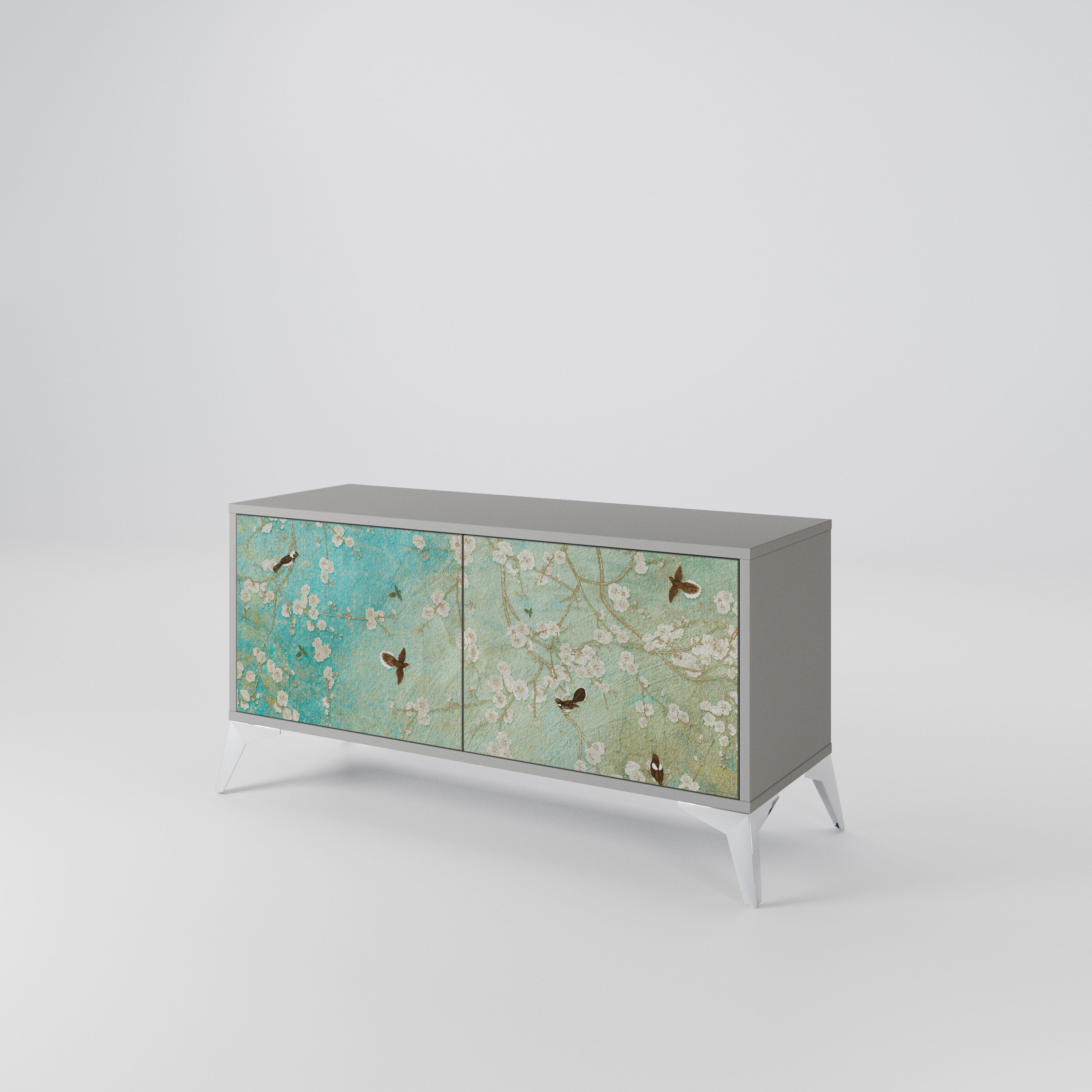 BLOOMING CHARM Compact 2-Door TV Cabinet