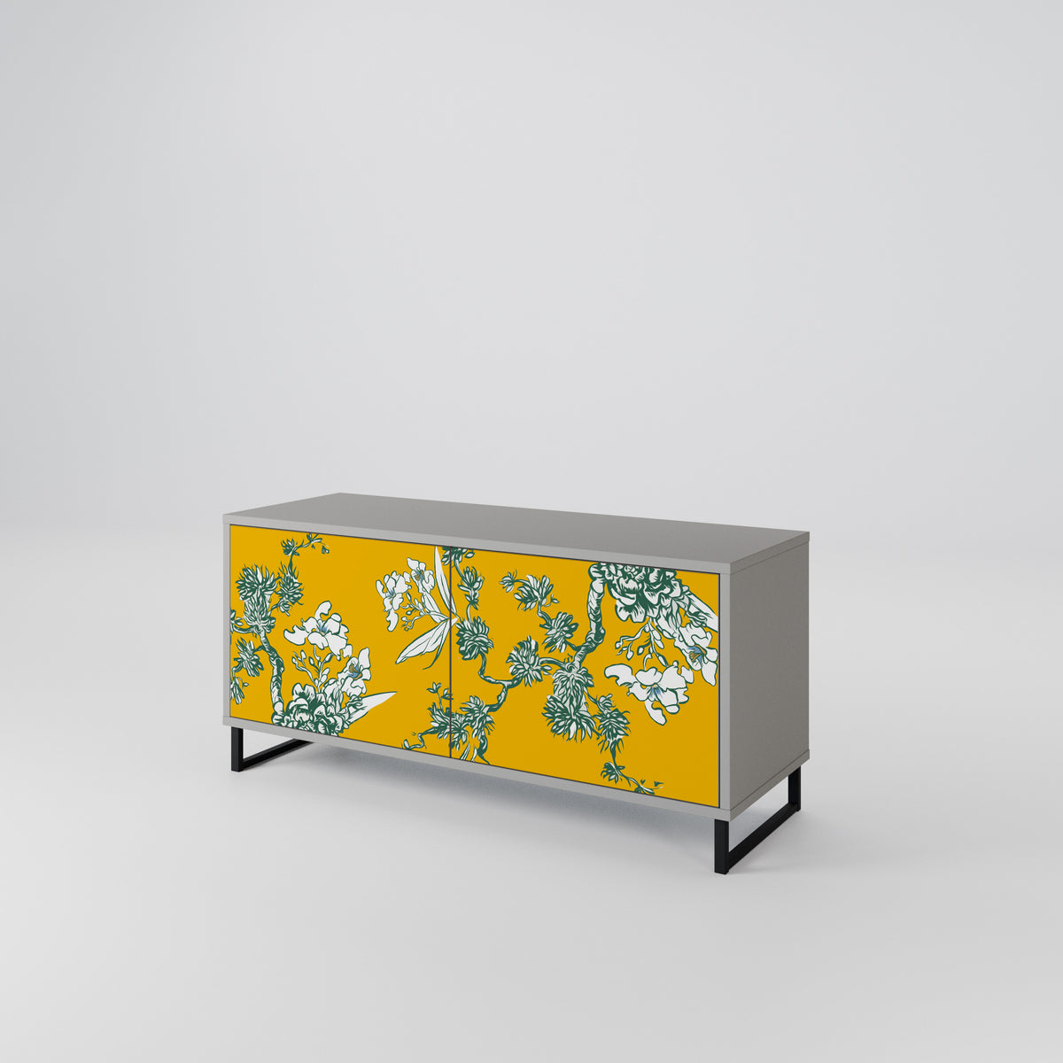 YELLOW CHINOISERIE Kompaktní dvoudveřový TV stolek