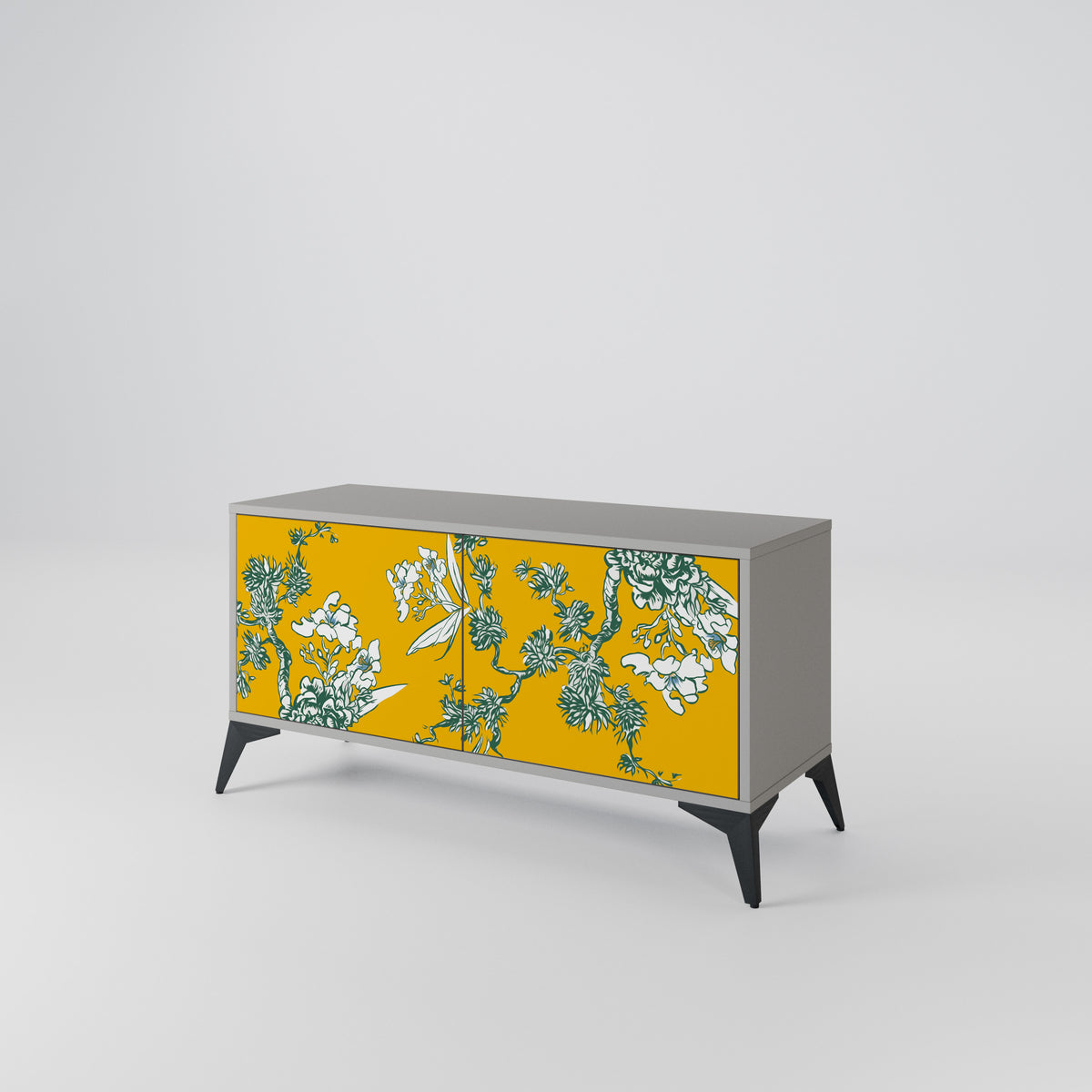 YELLOW CHINOISERIE Kompaktní dvoudveřový TV stolek