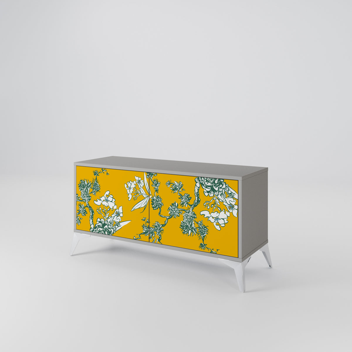 YELLOW CHINOISERIE Kompaktní dvoudveřový TV stolek