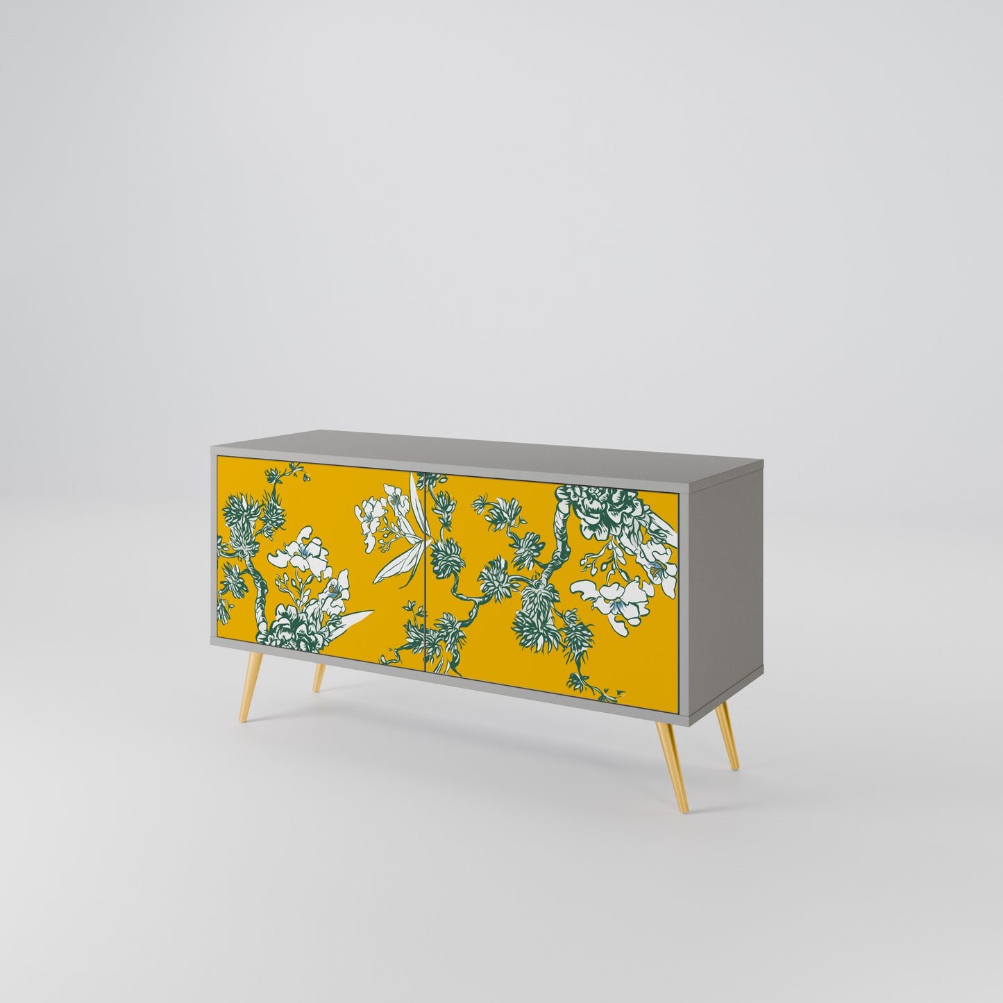 YELLOW CHINOISERIE Kompaktní dvoudveřový TV stolek