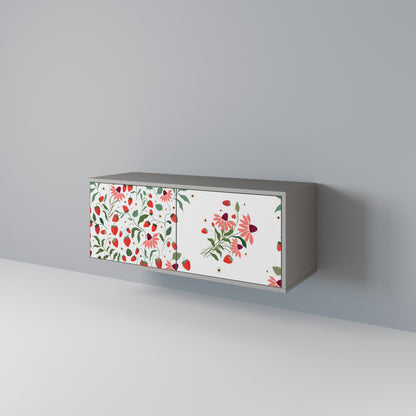 FLOWERS AND STRAWBERRIES Kompaktní dvoudveřový TV stolek