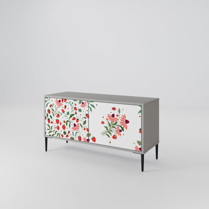 FLOWERS AND STRAWBERRIES Kompaktní dvoudveřový TV stolek