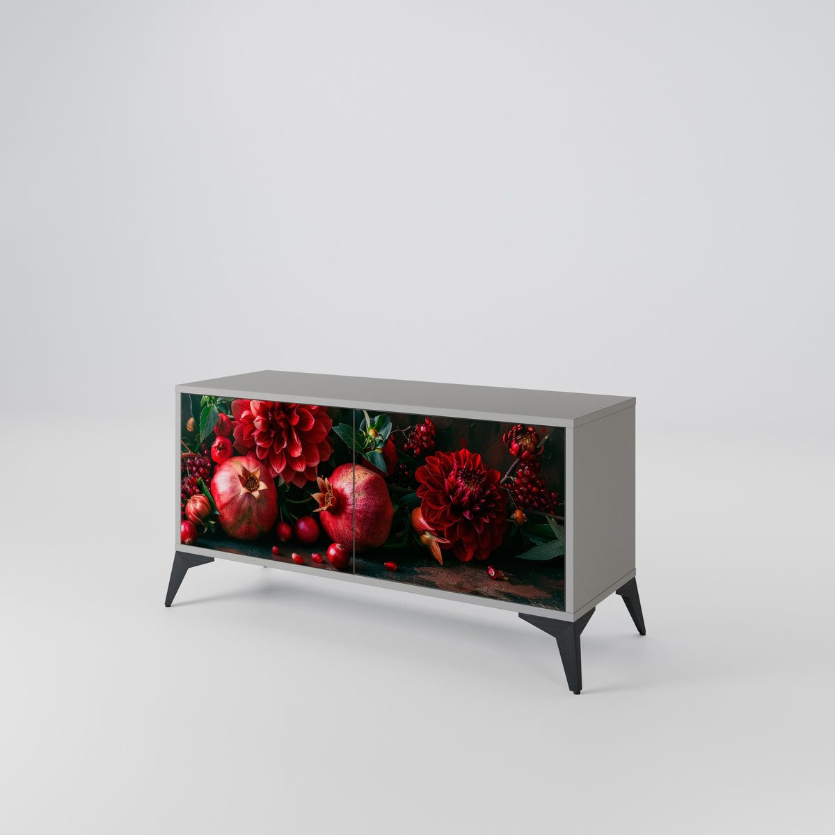 DAHLIAS AND POMEGRANATES Kompaktní dvoudveřový TV stolek