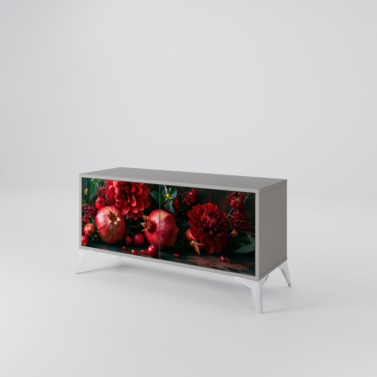 DAHLIAS AND POMEGRANATES Kompaktní dvoudveřový TV stolek