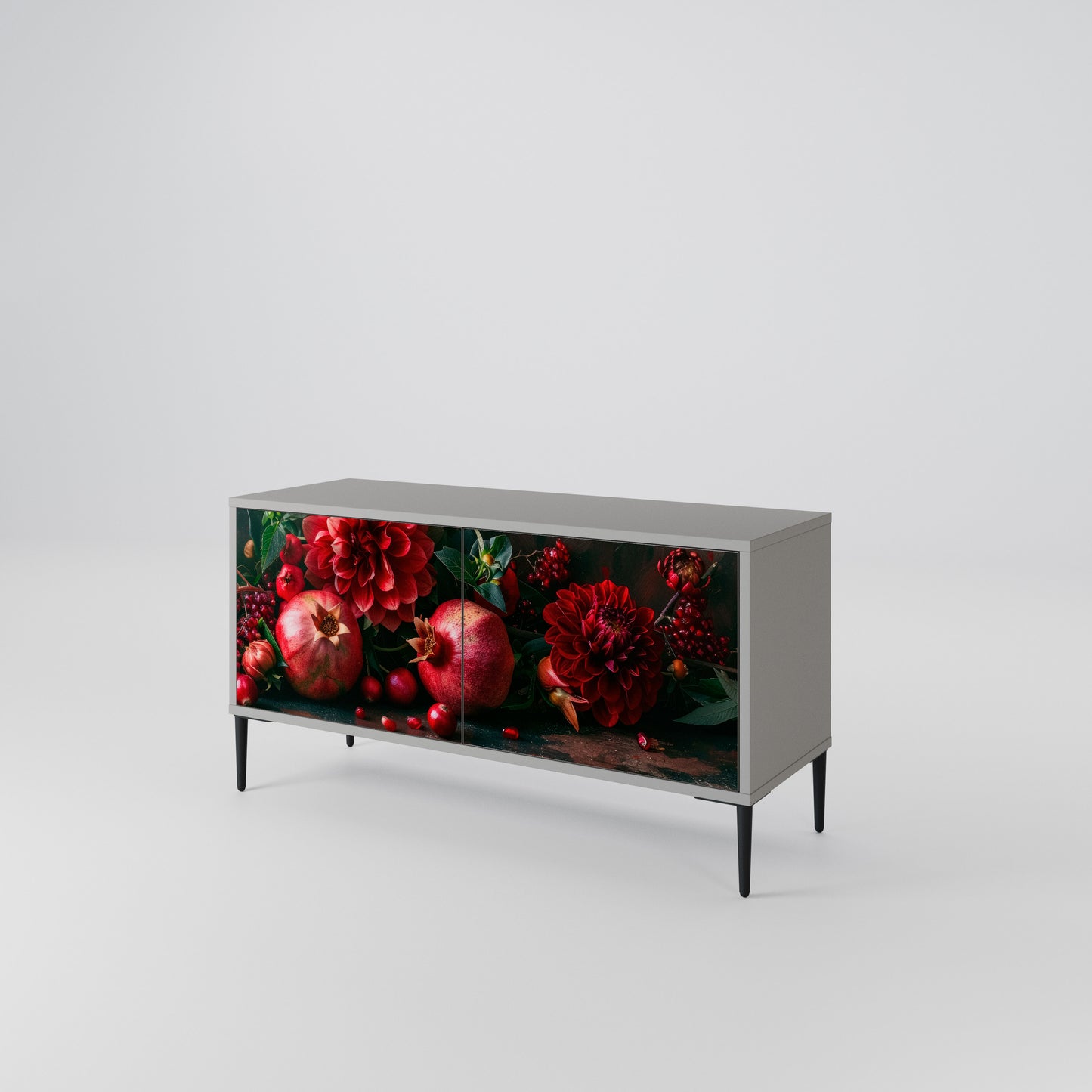 DAHLIAS AND POMEGRANATES Kompaktní dvoudveřový TV stolek
