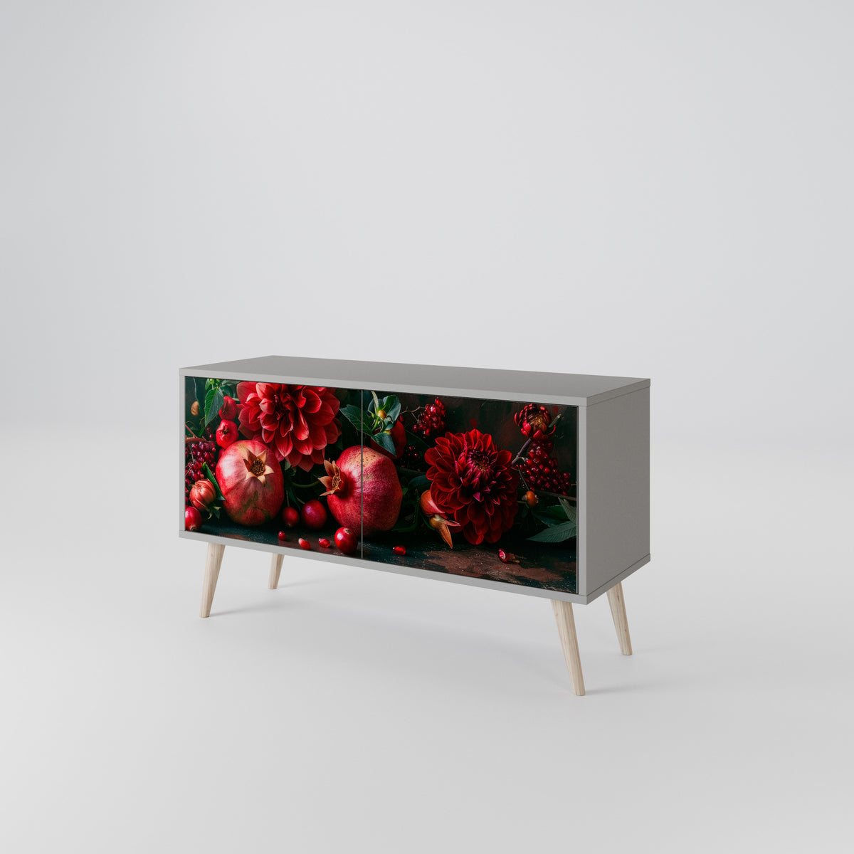 DAHLIAS AND POMEGRANATES Kompaktní dvoudveřový TV stolek