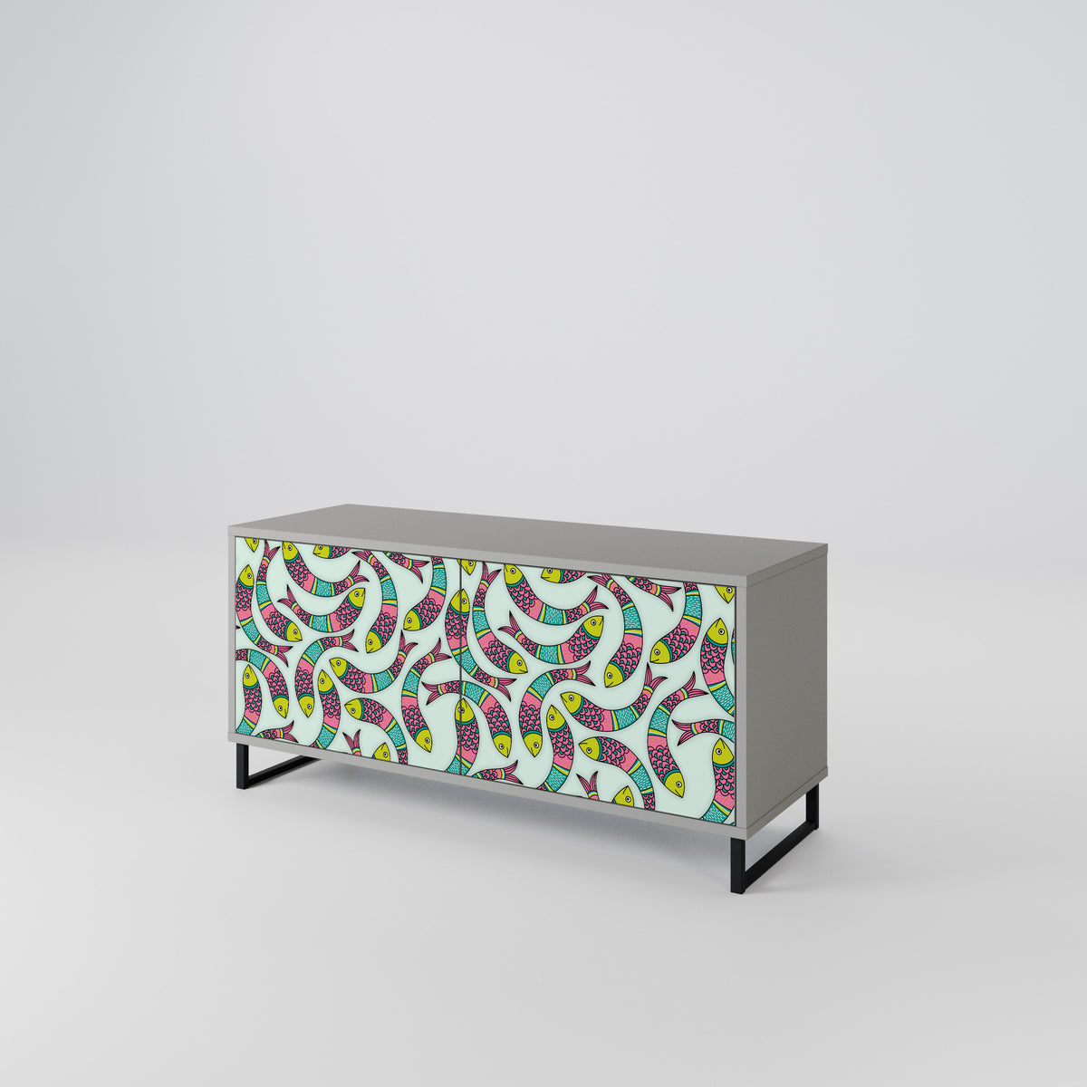 INDIAN FISH Kompaktní dvoudveřový TV stolek