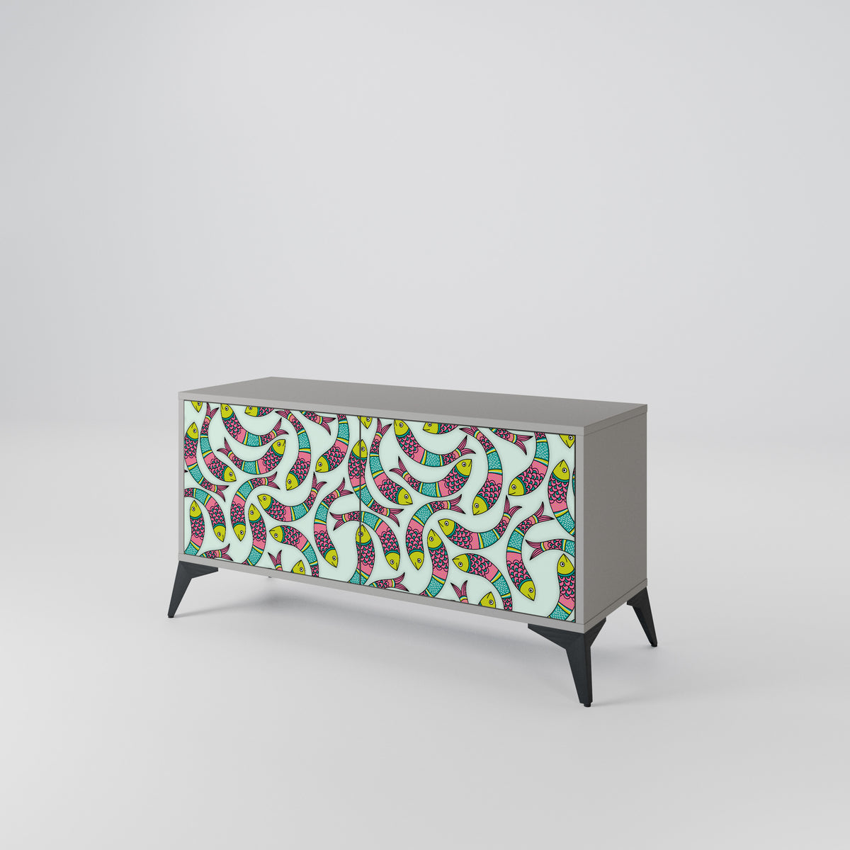 INDIAN FISH Kompaktní dvoudveřový TV stolek