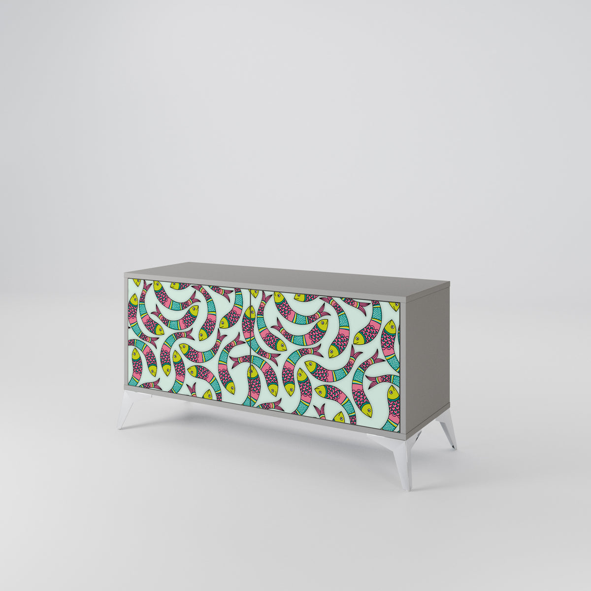 INDIAN FISH Kompaktní dvoudveřový TV stolek