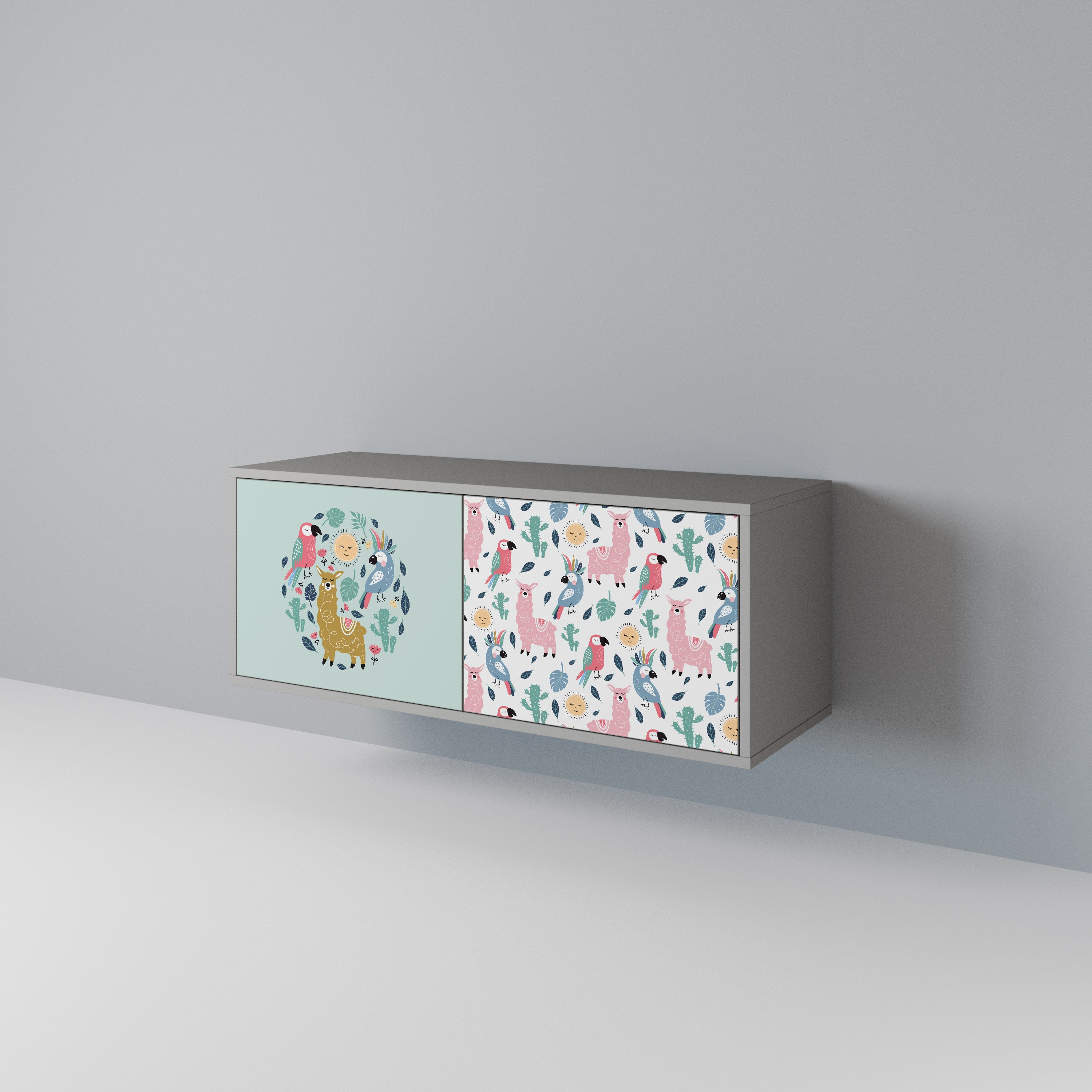 COLORFUL ALPACAS Compact 2-Door TV Cabinet