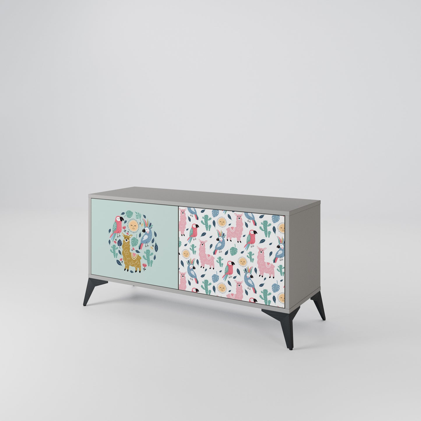 COLORFUL ALPACAS Kompaktní dvoudveřový TV stolek