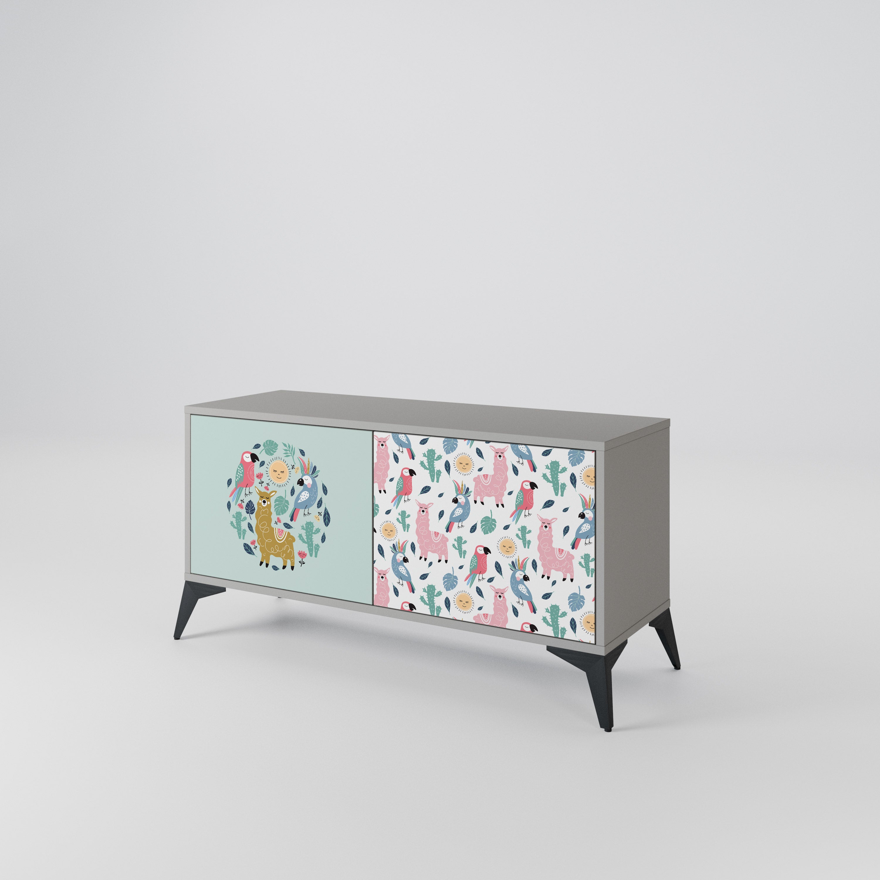 COLORFUL ALPACAS Compact 2-Door TV Cabinet