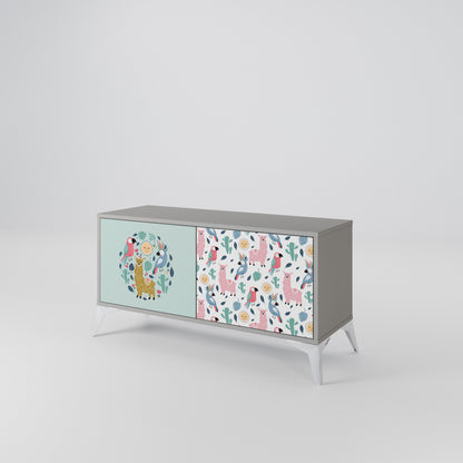 COLORFUL ALPACAS Kompaktní dvoudveřový TV stolek