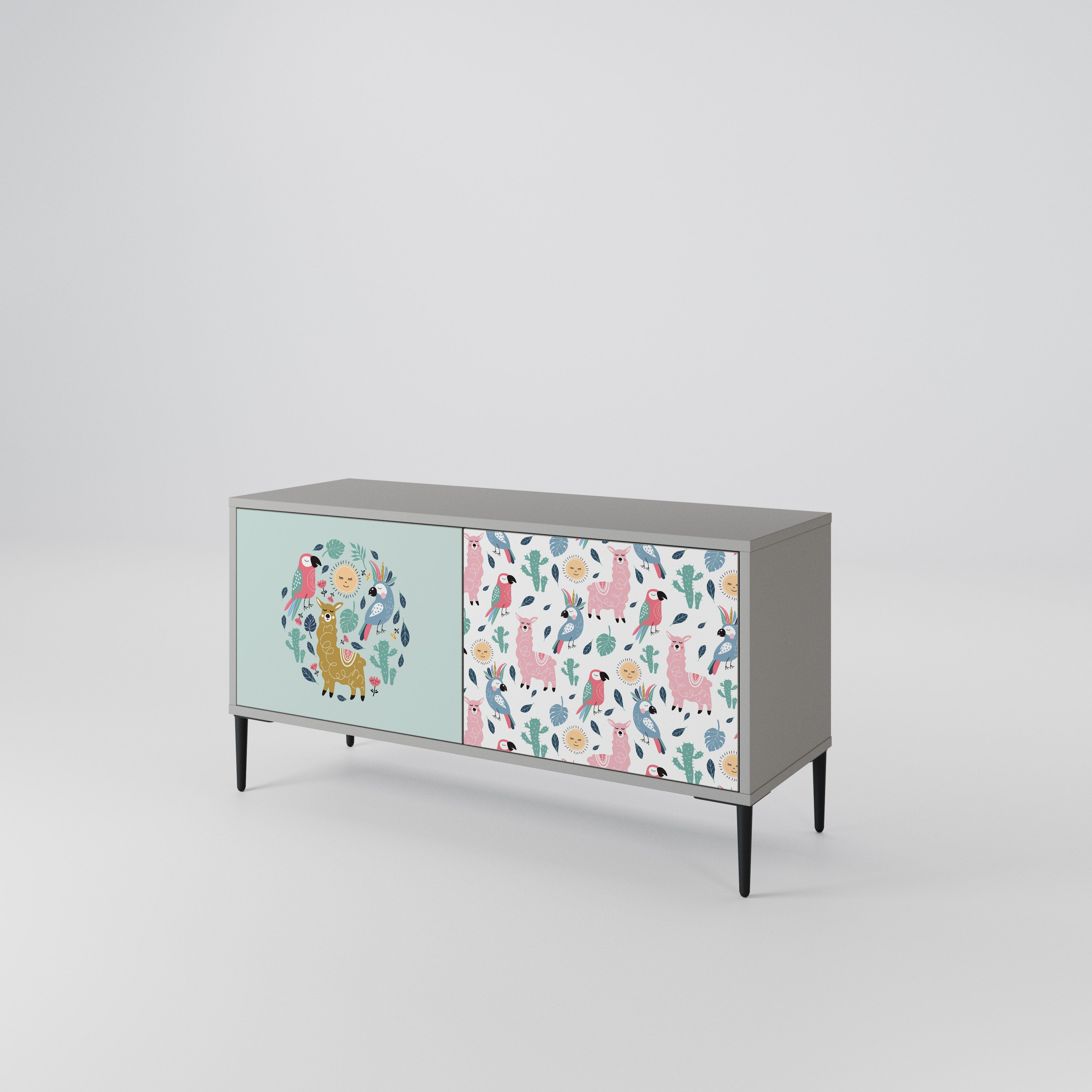 COLORFUL ALPACAS Compact 2-Door TV Cabinet
