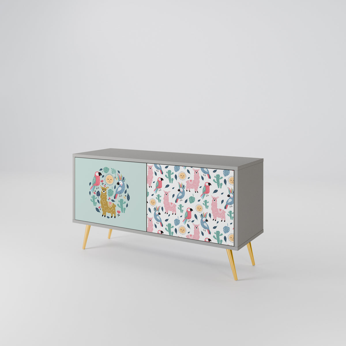 COLORFUL ALPACAS Kompaktní dvoudveřový TV stolek
