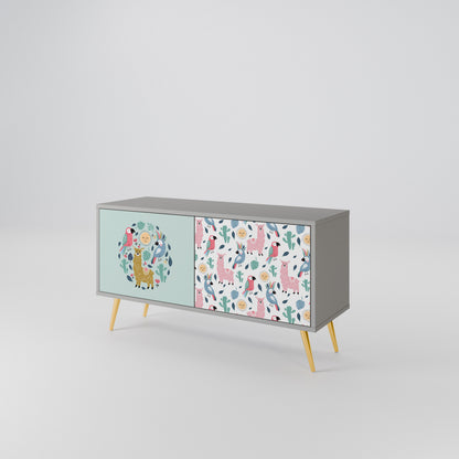 COLORFUL ALPACAS Kompaktní dvoudveřový TV stolek