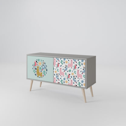 COLORFUL ALPACAS Kompaktní dvoudveřový TV stolek