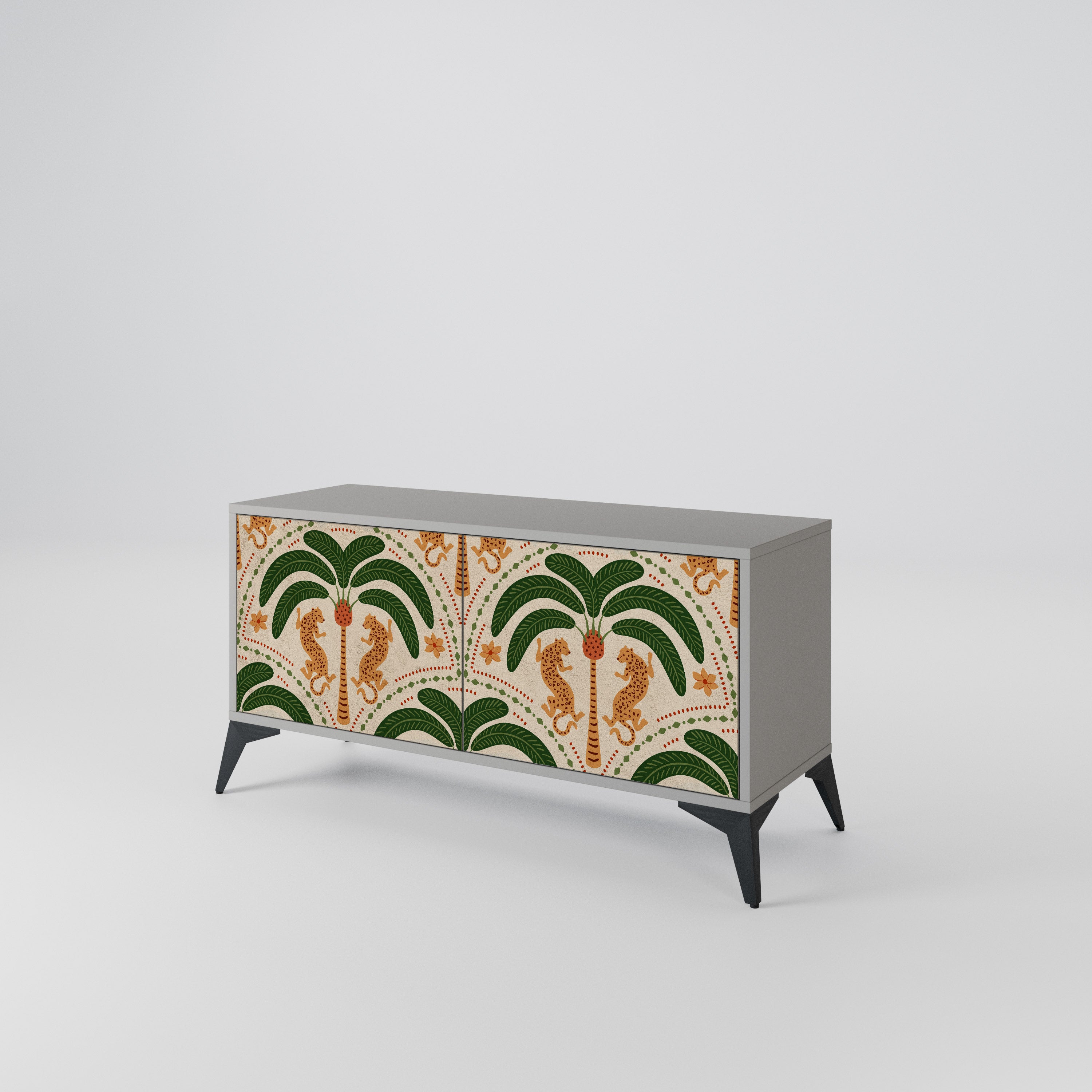 DANCING PREDATORS Compact 2-Door TV Cabinet