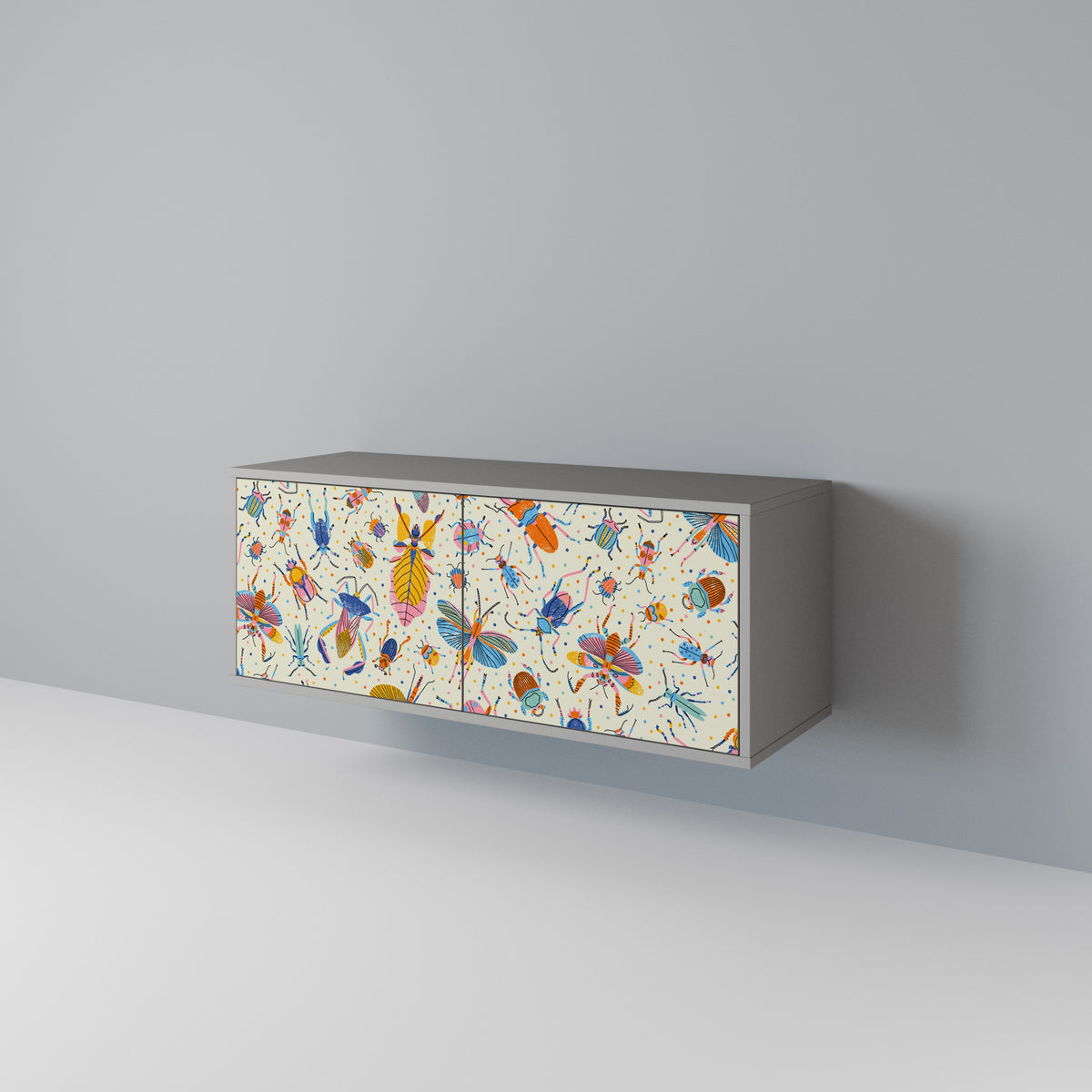 COLORFUL INSECTS Kompaktní dvoudveřový TV stolek