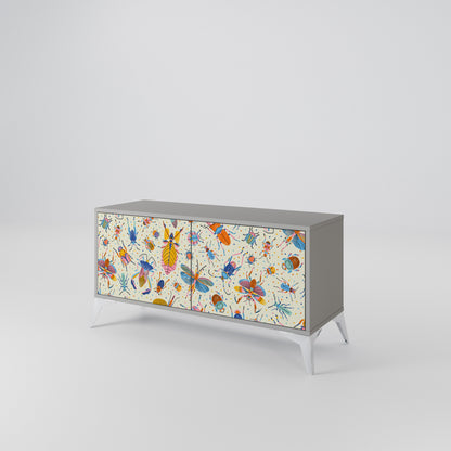 COLORFUL INSECTS Kompaktní dvoudveřový TV stolek