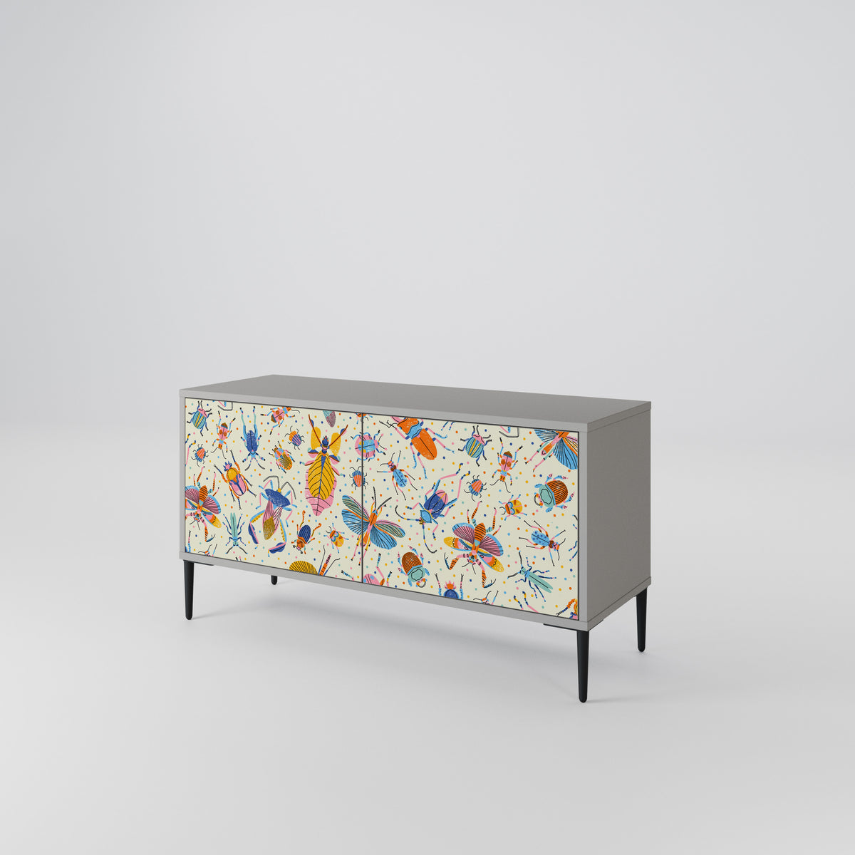 COLORFUL INSECTS Kompaktní dvoudveřový TV stolek