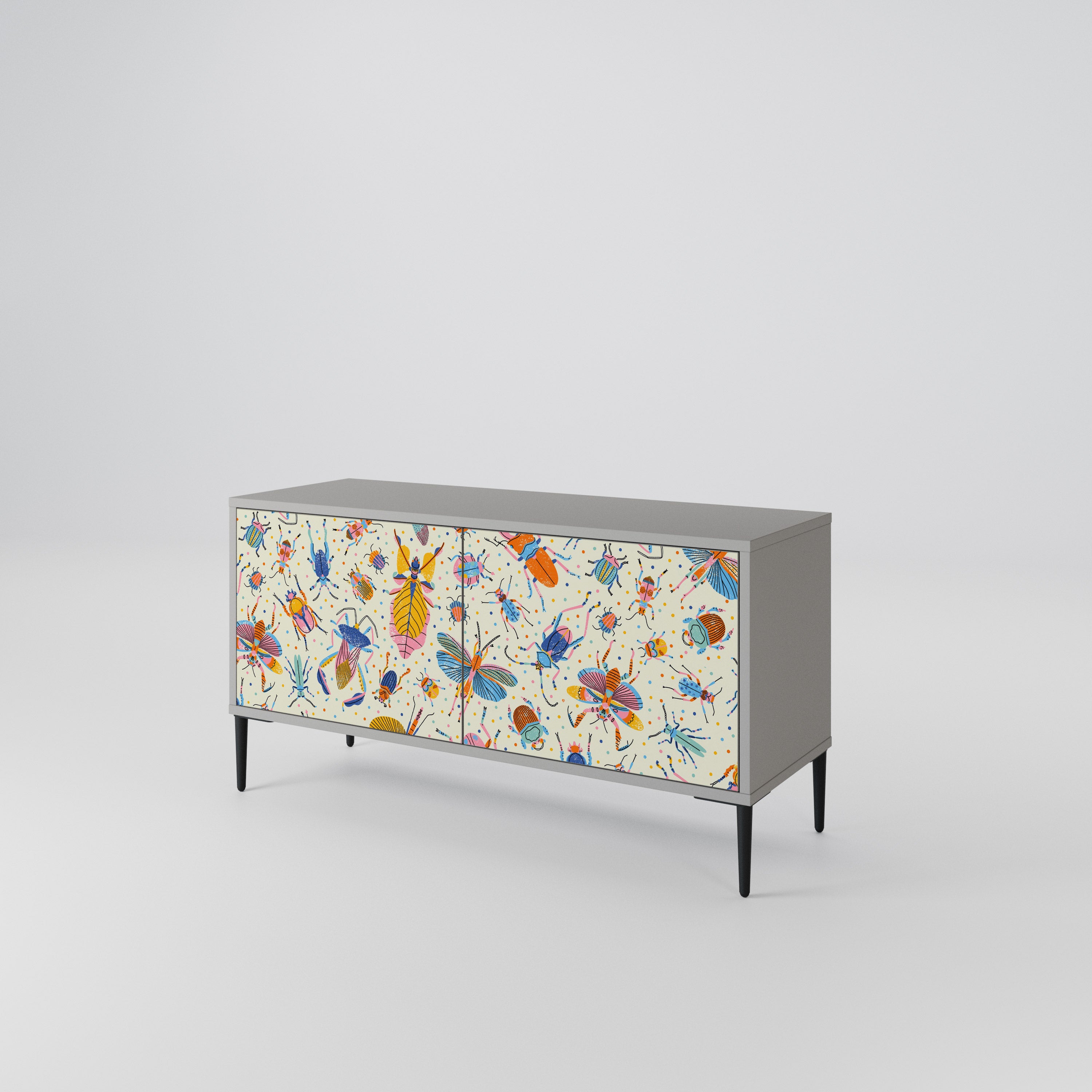 COLORFUL INSECTS Compact 2-Door TV Cabinet