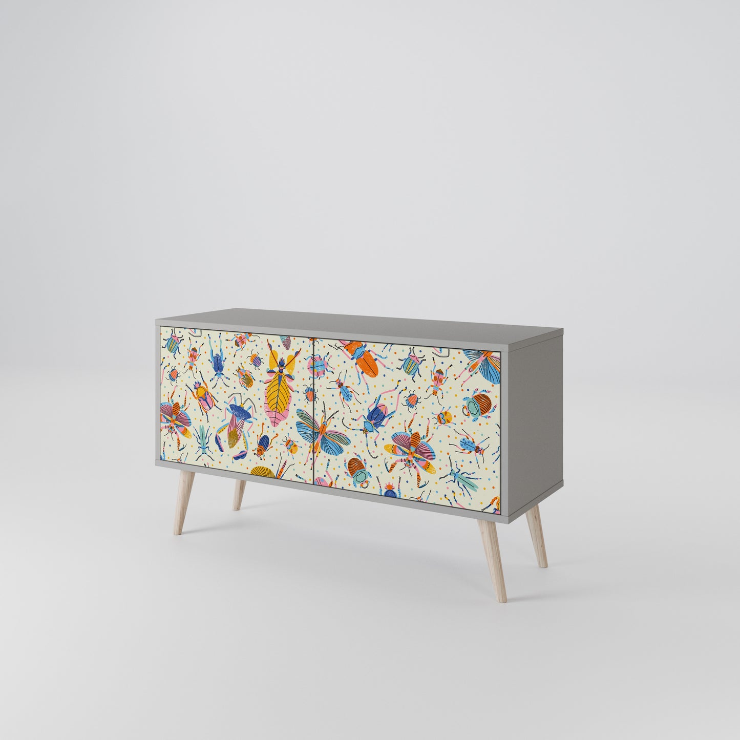 COLORFUL INSECTS Kompaktní dvoudveřový TV stolek