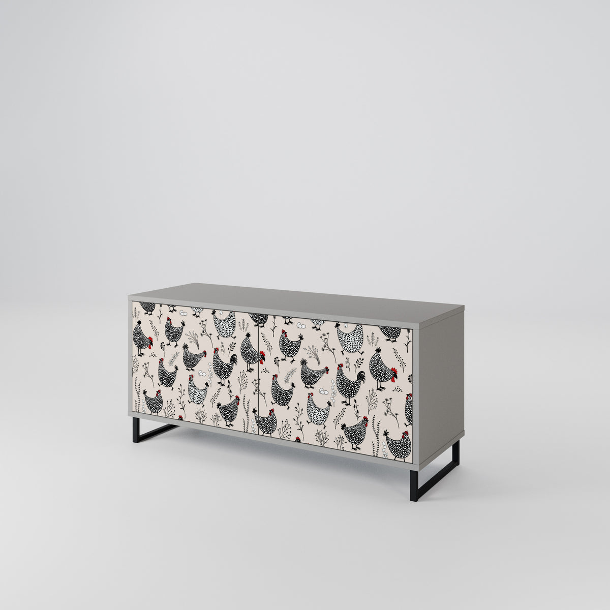 HAPPY HENS Kompaktní dvoudveřový TV stolek