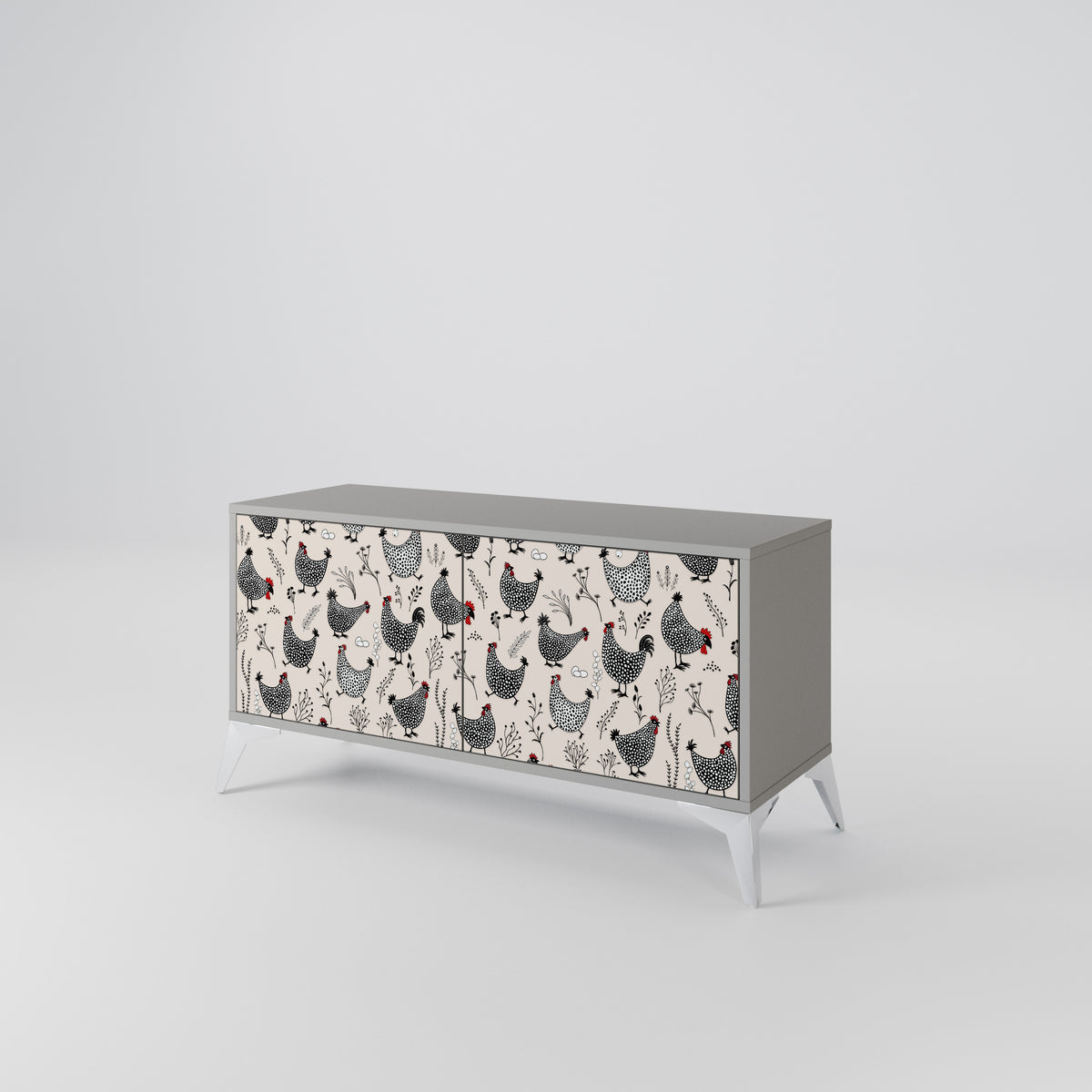 HAPPY HENS Kompaktní dvoudveřový TV stolek