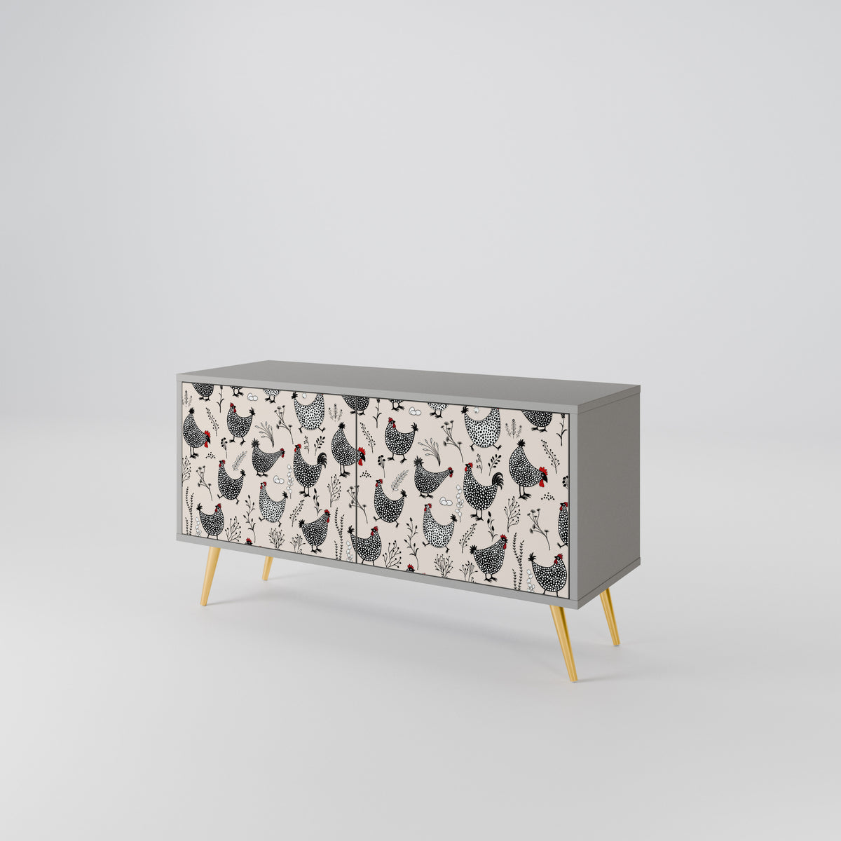 HAPPY HENS Kompaktní dvoudveřový TV stolek