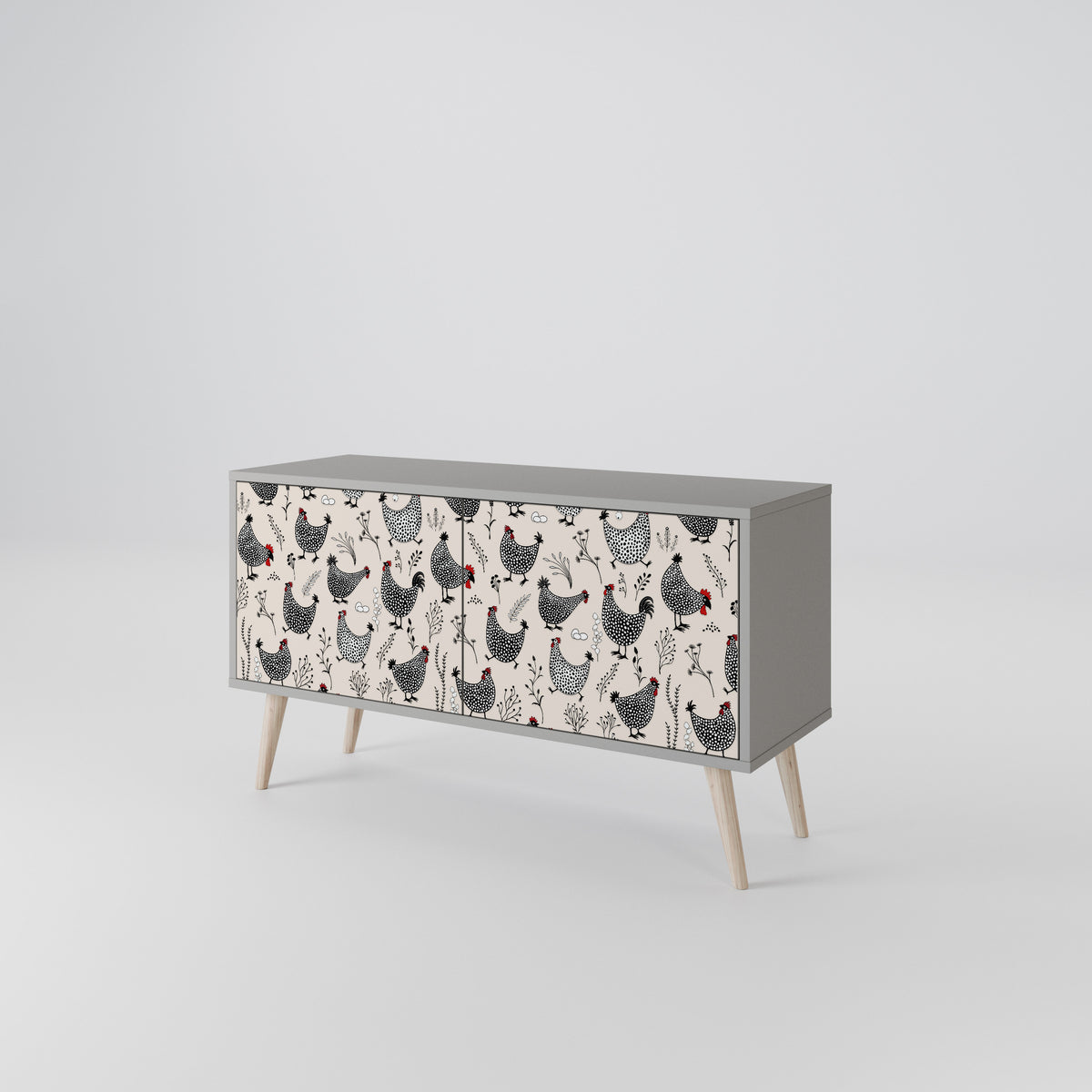 HAPPY HENS Kompaktní dvoudveřový TV stolek