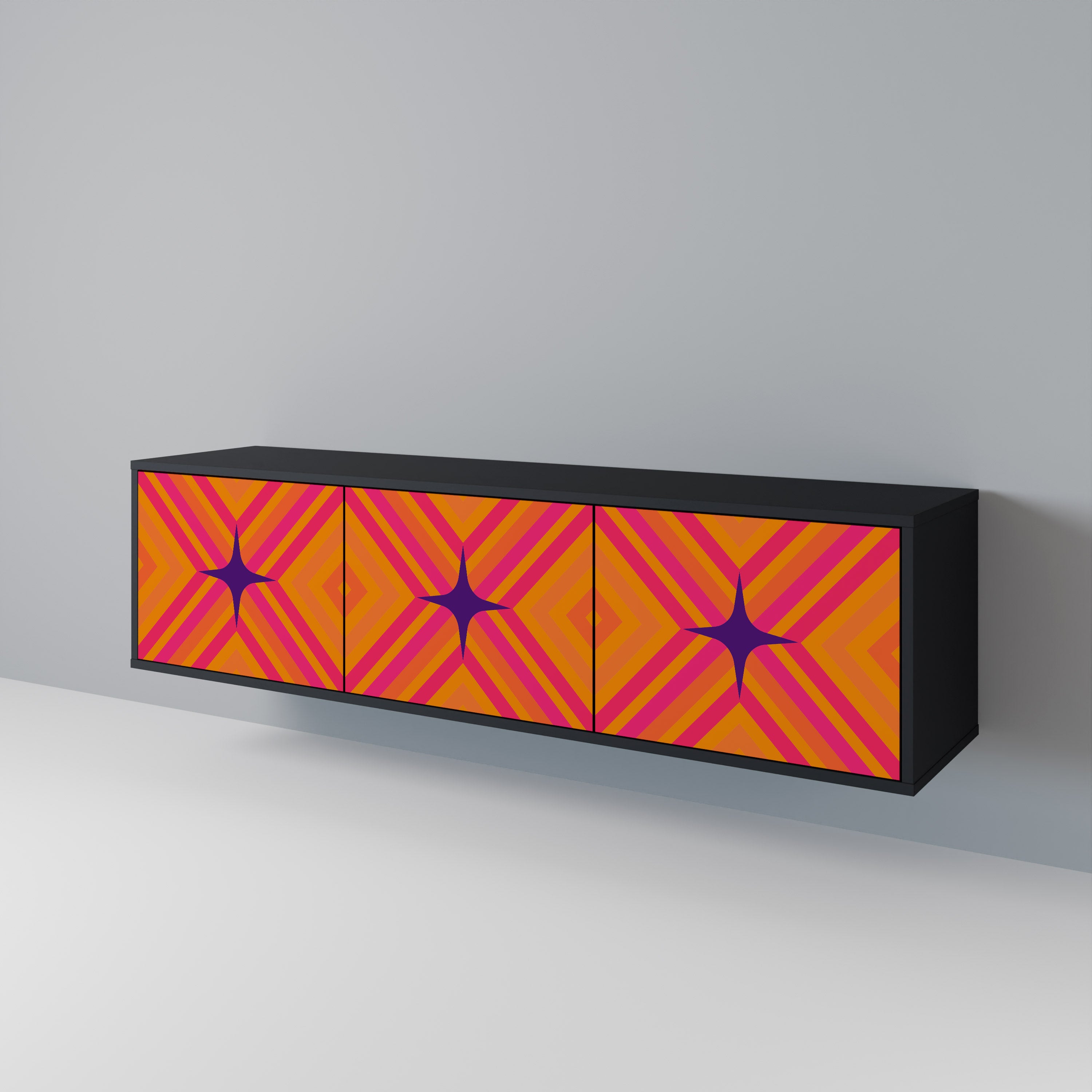 GEOMETRIC BRILLIANCE Třídveřový TV stolek