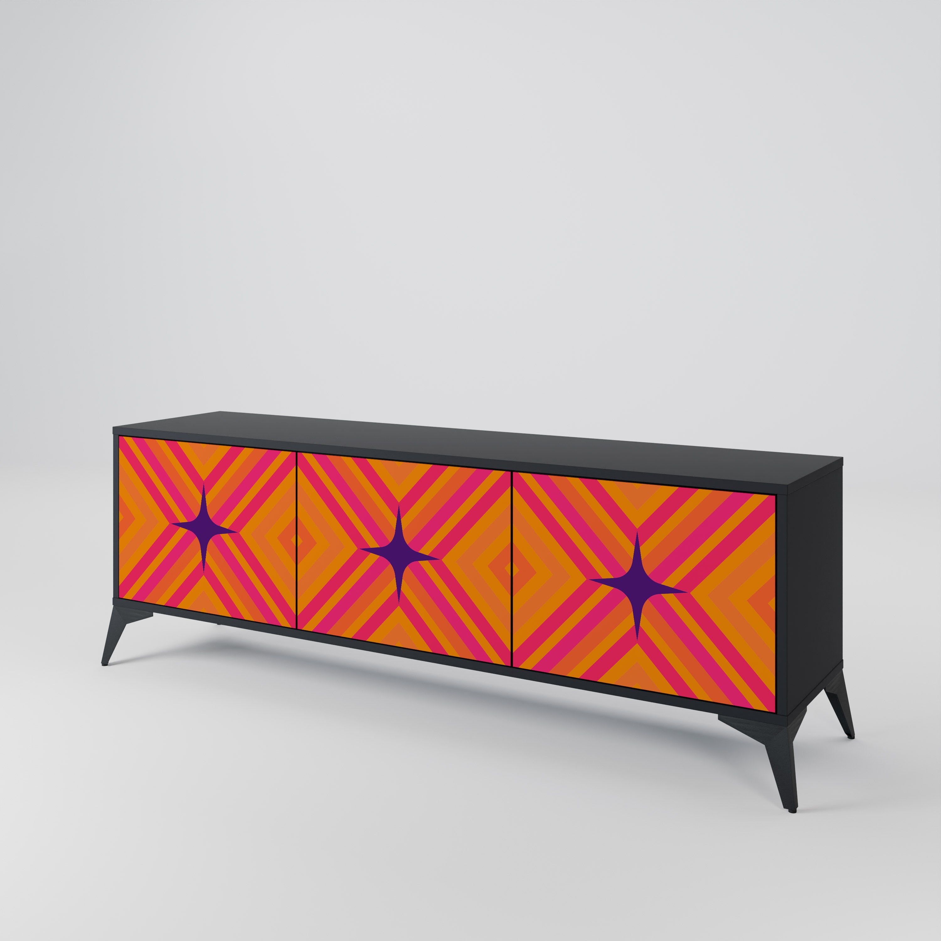 GEOMETRIC BRILLIANCE Třídveřový TV stolek