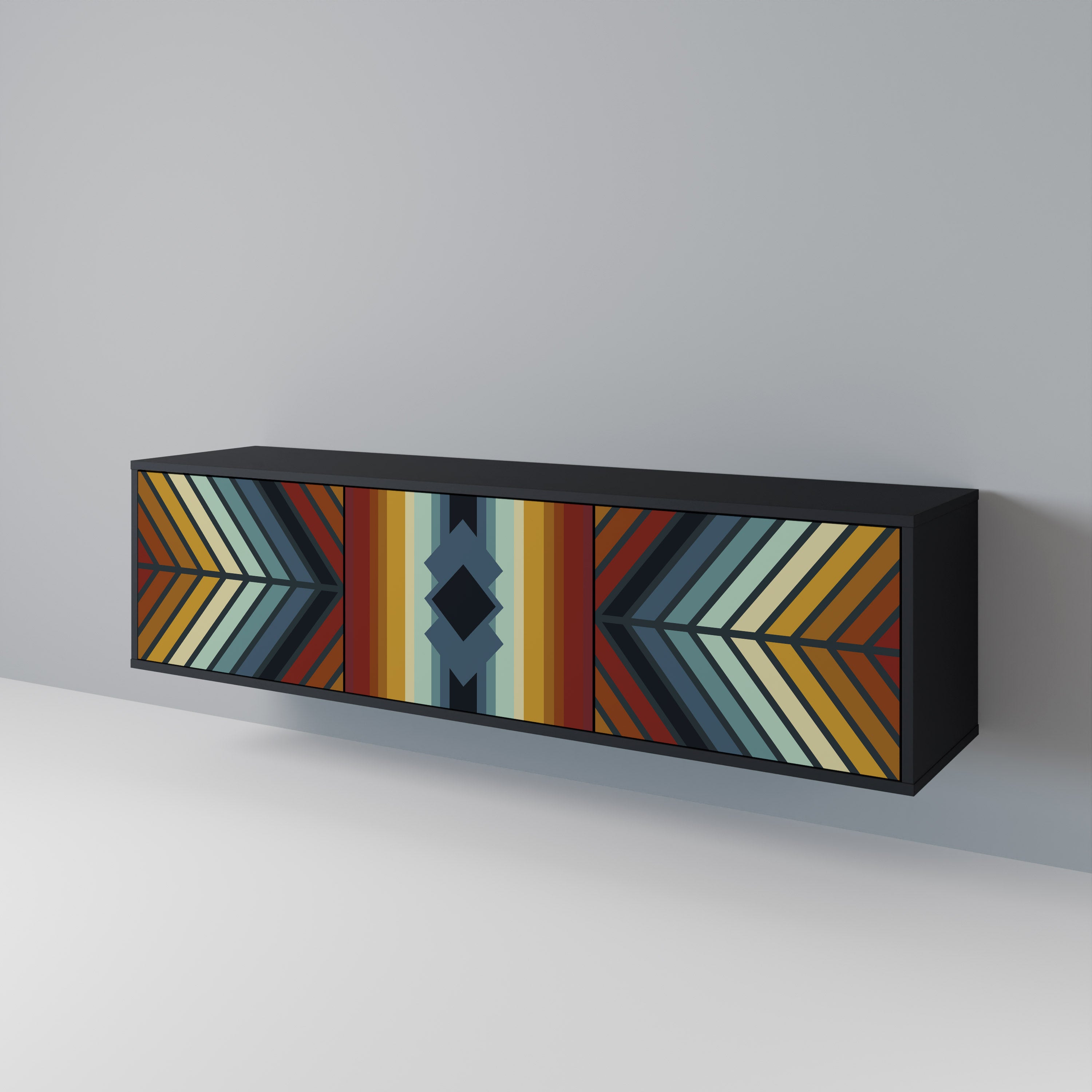 INDIGENOUS ZIGZAG Třídveřový TV stolek