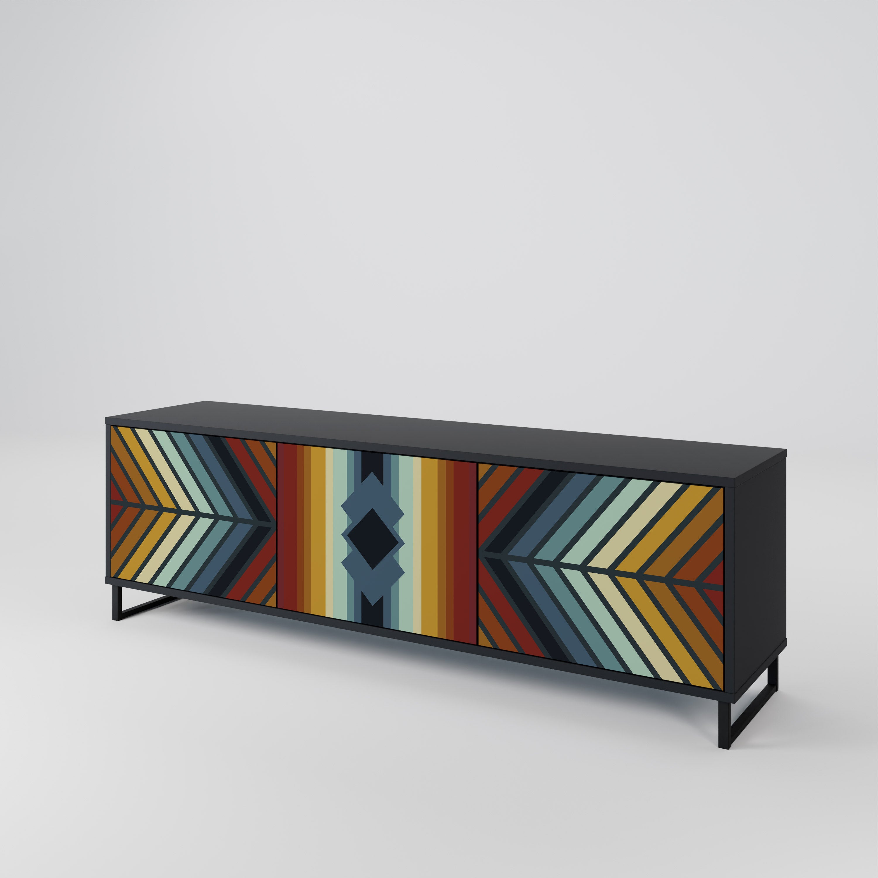 INDIGENOUS ZIGZAG Třídveřový TV stolek
